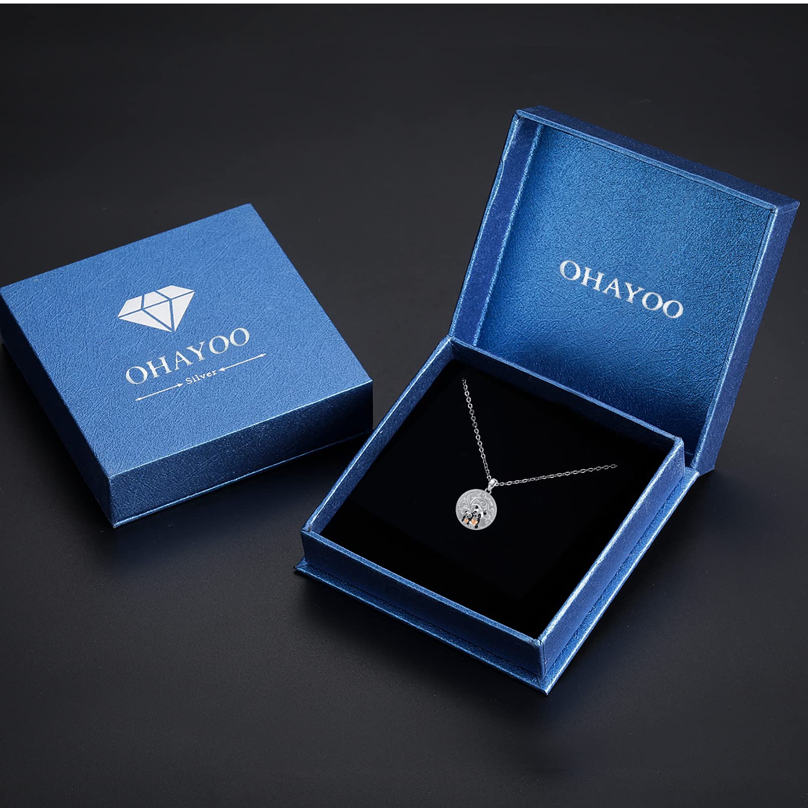 OHAYOO Panda Medaillon Zum öffnen Für Bilder Kinder 925 Sterling Silber Panda Amulette Zum öffnen Tier Schmuck Panda Geschenke Für Mädchen Kinder