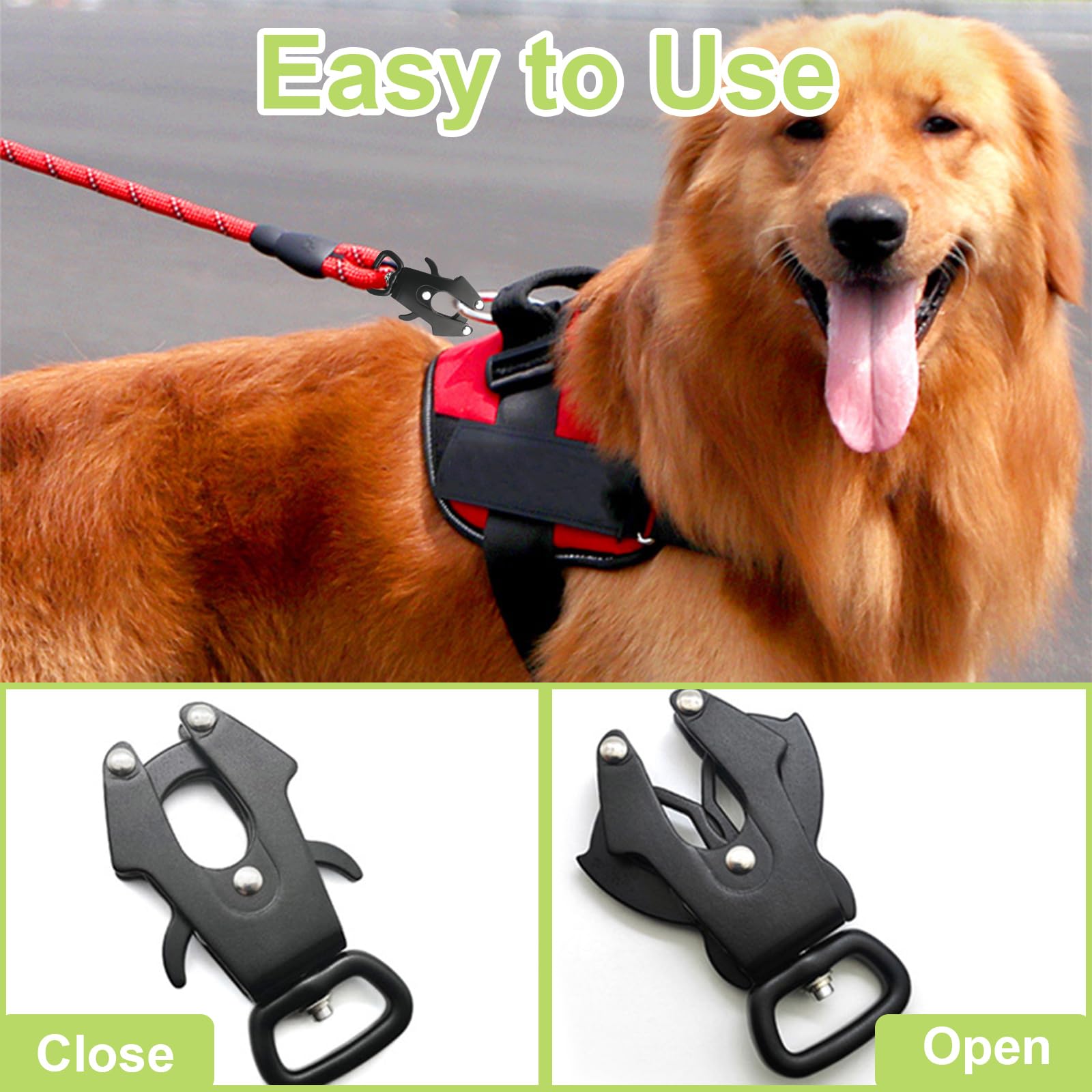 Frog Clip 2 Pack Espace Verrouillage en Aluminium Boucle de Laisse de Chien Boucle rotative à libération Rapide Boucle de chaîne de Chien résistant à la Rouille,Dia 25mm
