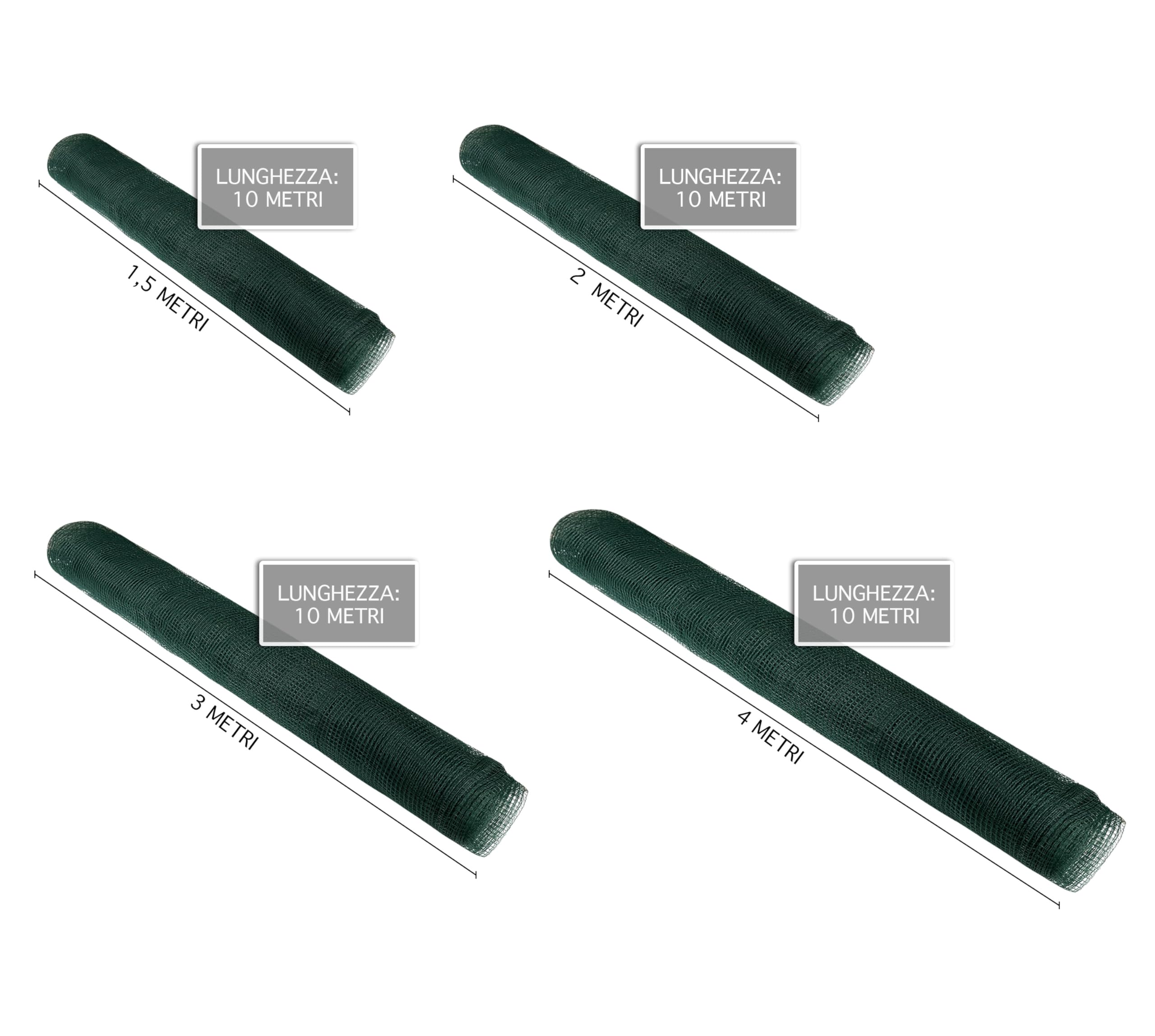 IlGruppone Rotolo Rete Antigrandine A Doppia Trama Extra Rinforzata Antistrappo Lunghezza 10 Metri Varie Altezze Ammortizzante di Facile Installazione Protezione Auto Orti Coltivazioni - 4.0x10Metri