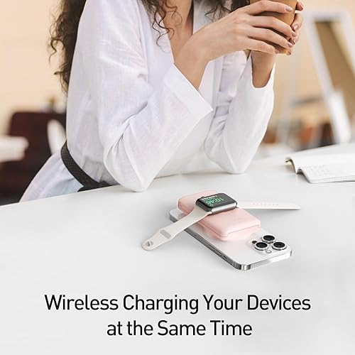 Miniatura 2 de iWALK MAG-X - Banco de energía inalámbrico magnético con cargador de iWatch, 10000 mAh PD cargador portátil de carga rápida, batería compacta