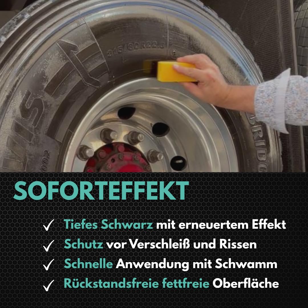 Tyres Up - Glanzmittel und Feuchtigkeitsspender für Autoreifen und Gummi - UV-Schutz, intensiver Glanz und sofortiges Ergebnis - 750 ml mit Sprühflasche