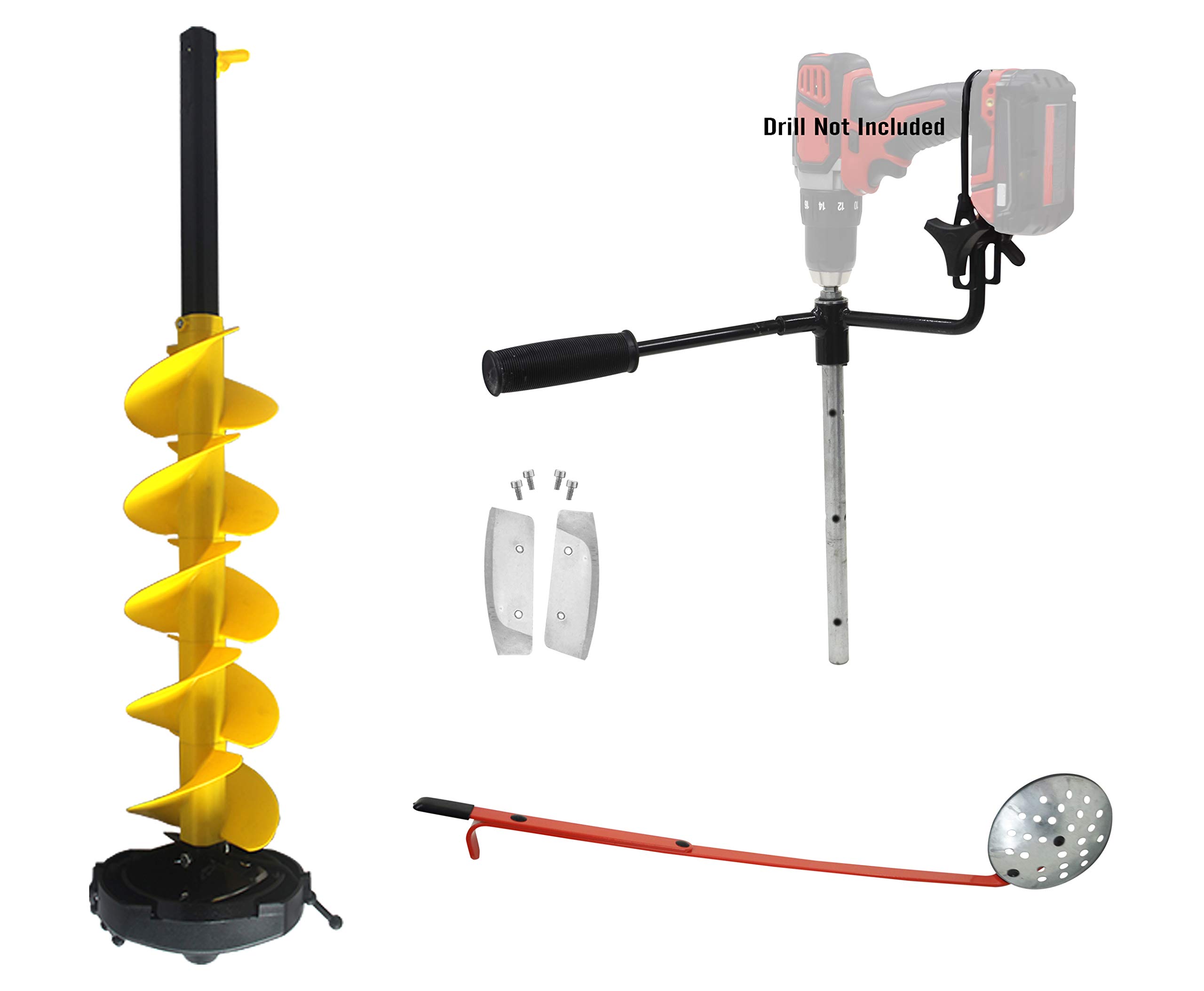 Nordic Legend I-Drill Auger KIT 8" Dia. W/ICE Scoop Chipper and 1 Set REPLACMENT Blades