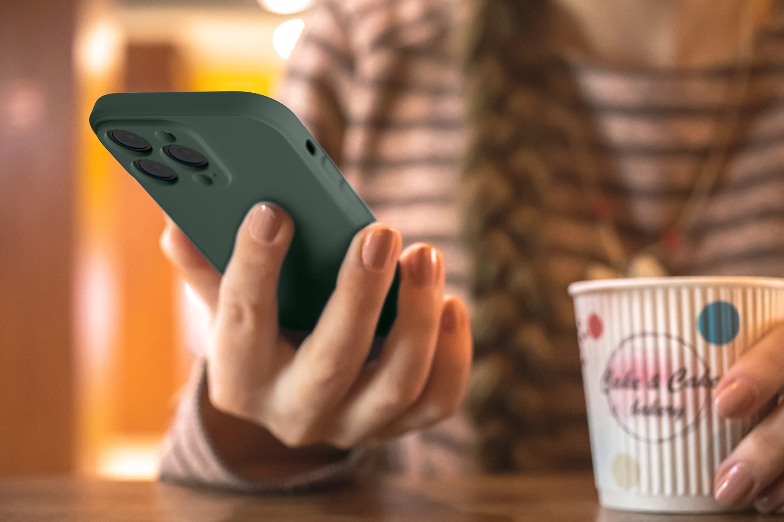 Etuano Coque De Protection En Silicone Pour IPhone 12, Avec