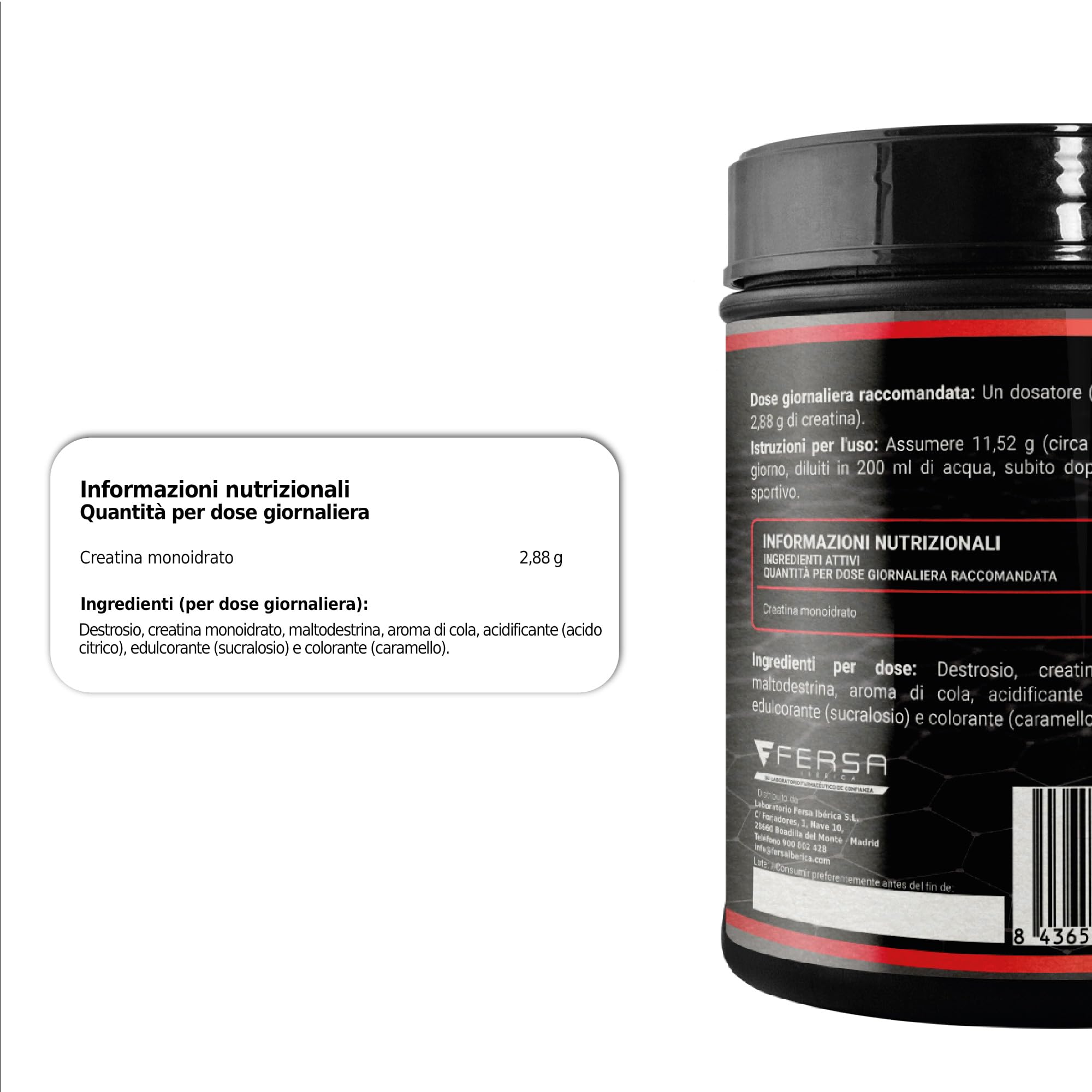 Healthy Fusion | Creatina Monoidrato in polvere 100% pura, senza additivi | Favorisce la crescita muscolare e aumenta le prestazioni fisiche | Alta solubilità | 300g, gusto Cola