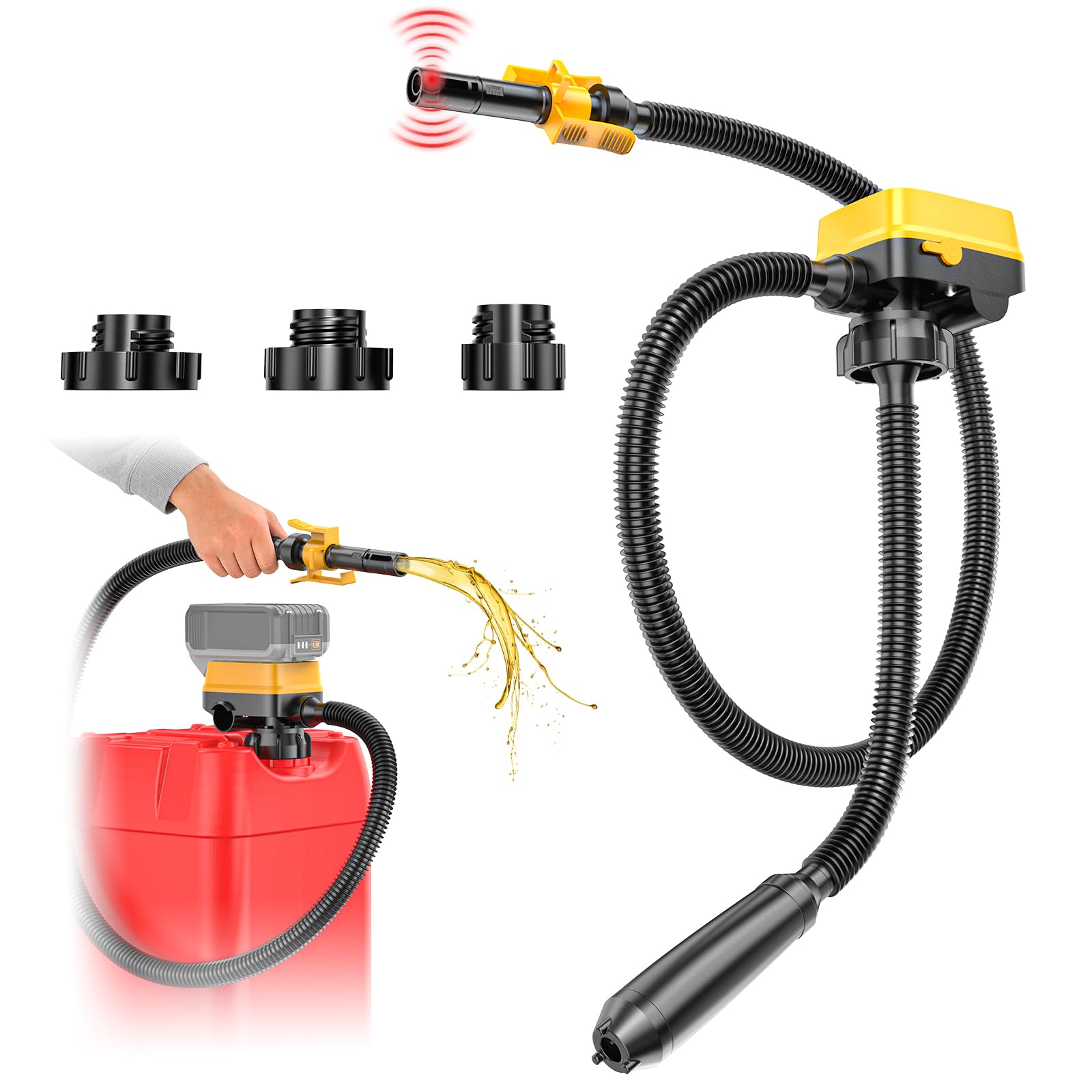 Photo 1 of Ecarke Auto Shut-Off 3.2GPM Cordless Fuel Transfer Pump, Compatible with DeWalt 20V Milwaukee 18V Battery, Leak-Proof Electric Pump for Gasoline Diesel to Car Truck Boat (Without Battery)