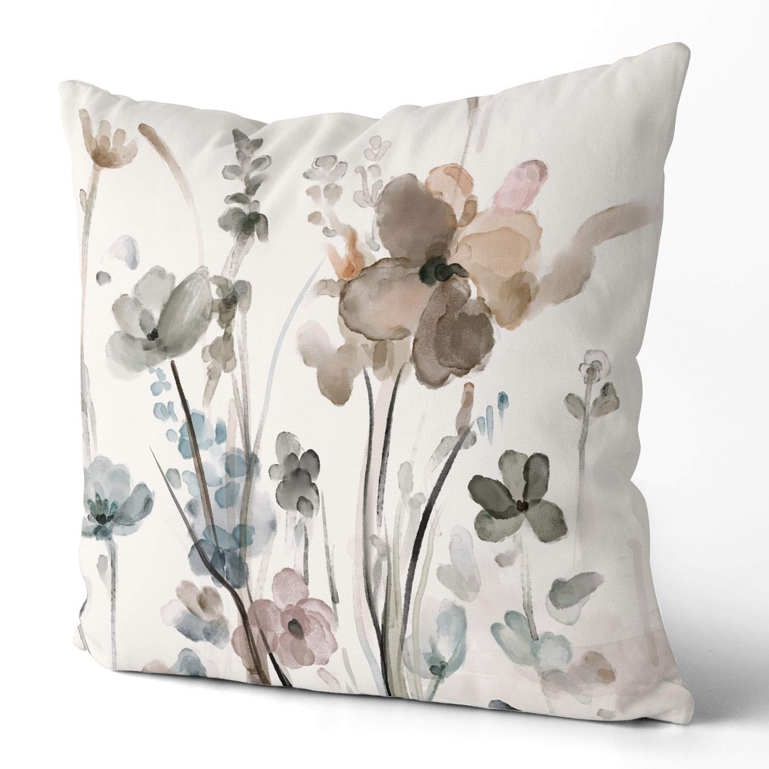 Kissenbezug Set 50x50 Cm – 2 Stück Mit Pfingstrosen Aquarell Design, Weicher Samt, Waschbar
