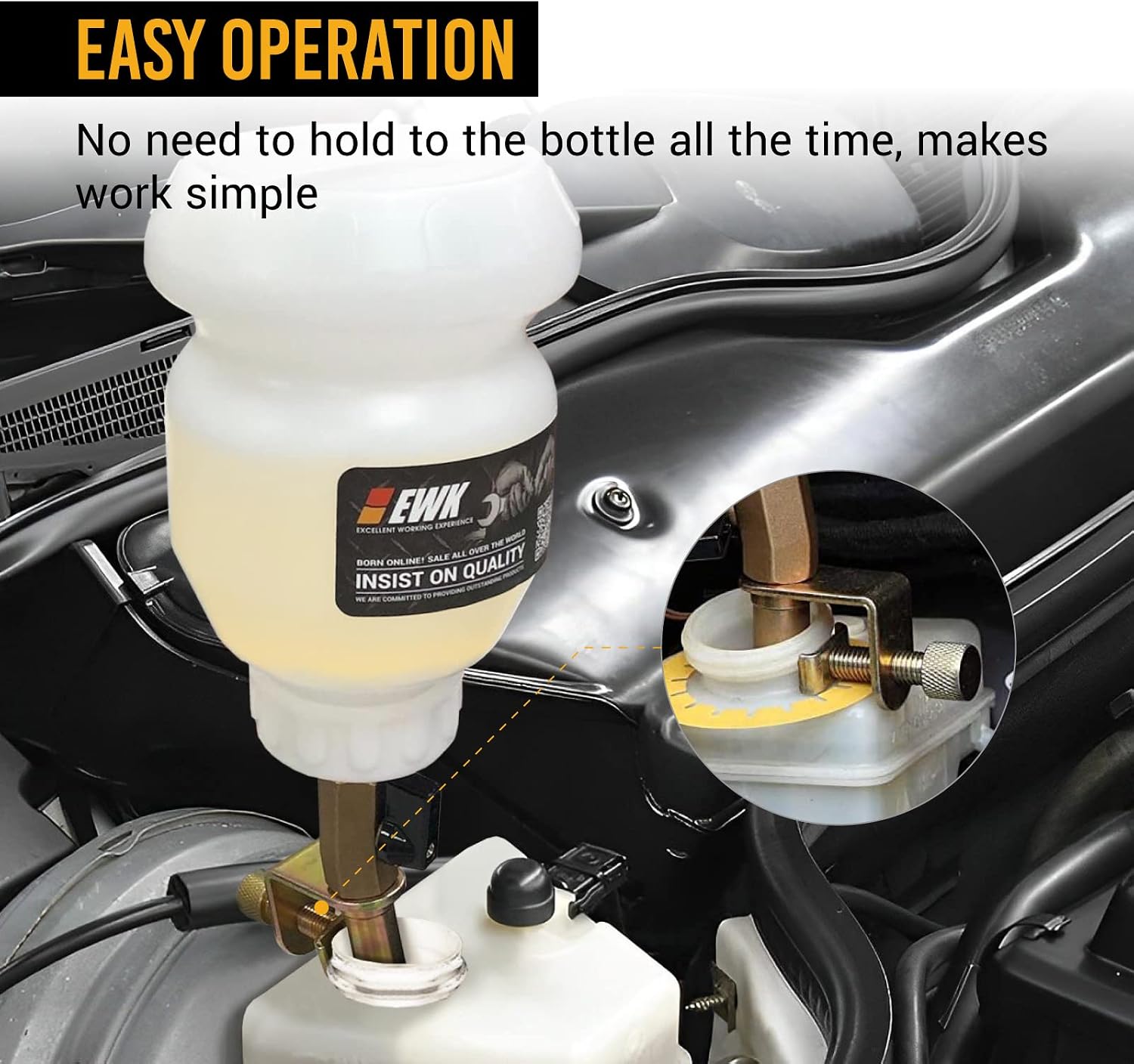 EWK 23 Pcs 2L Pneumatic Vacuum Brake Fluid Bleeder Extractor Pump Kit + 1L Refilling Bottle