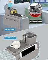 Vista 6 de Soporte para taza de sofá de silicona, bandeja antideslizante y antiderrames para reposabrazos, bandeja de silicona resistente a la suciedad