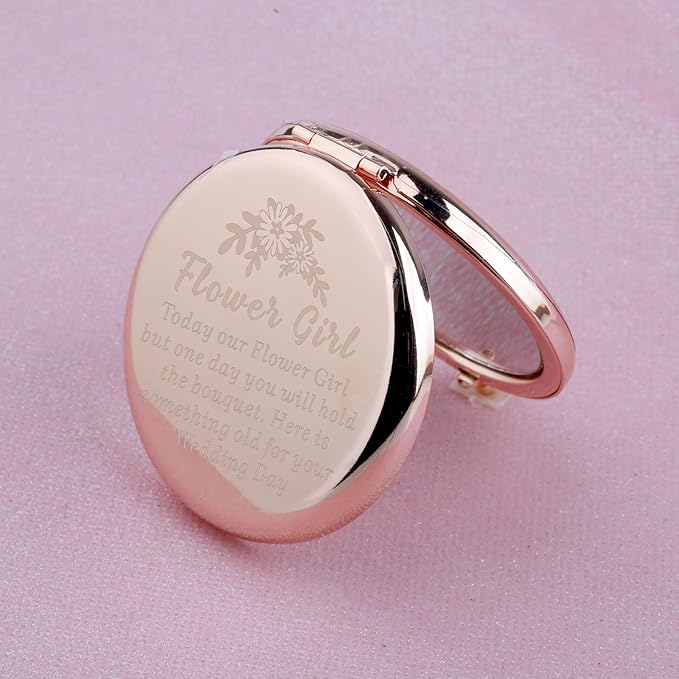 Espejo para maquillaje WUSUANED flores niña ramo boda regalo miniatura 2