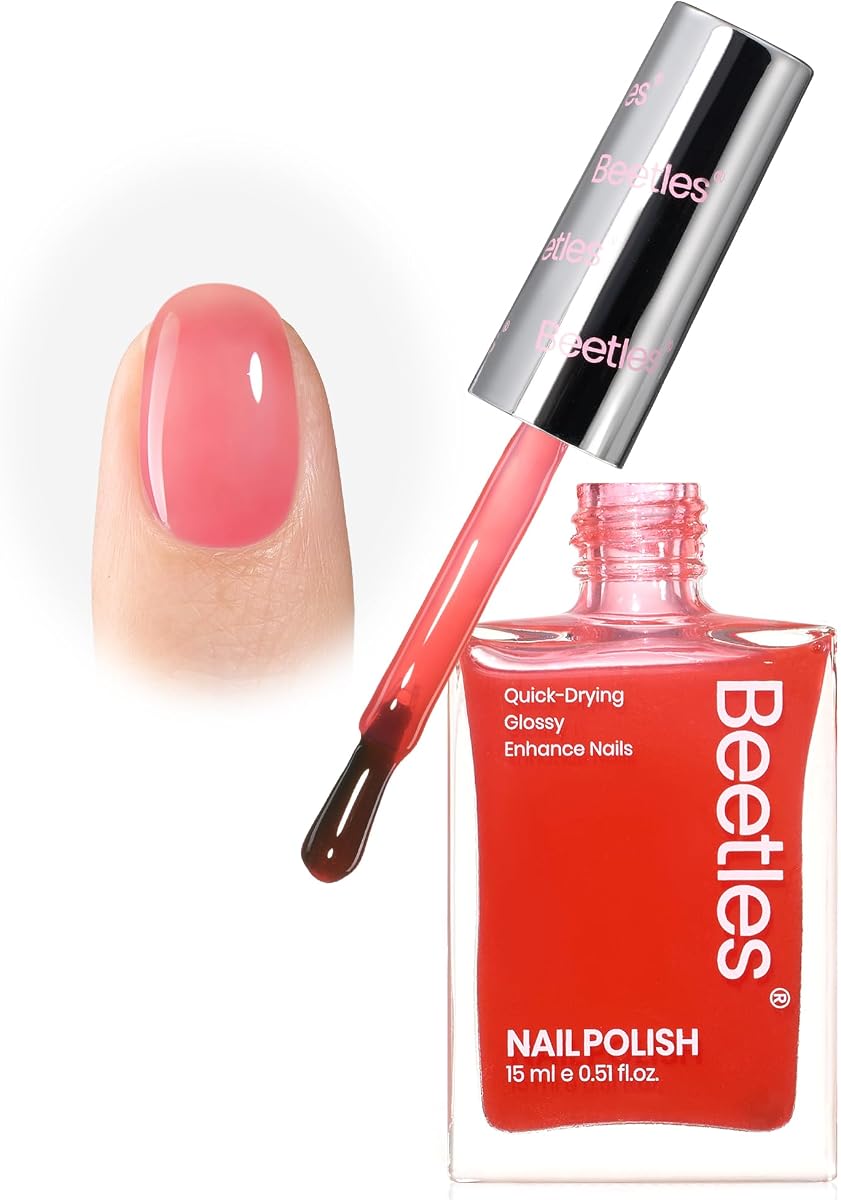 Esmalte de uñas Beetles, esmalte de uñas rojo de secado rápido (15 ml) | No se necesita lámpara UV, laca de uñas, manicura, bricolaje, arte de uñas, salón en casa, regalo para mujeres