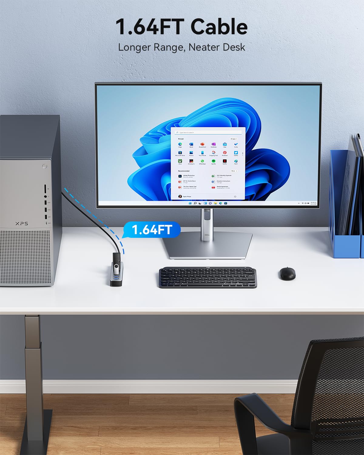Yottamaster 1.64Ft 7 porte USB HUB con USB C 5V/3A porta di alimentazione