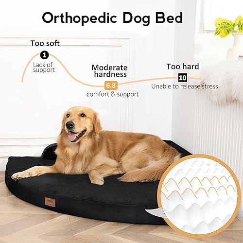 Miniatura 2 de Cama grande para perros  Cama ortopédica XL de espuma viscoelástica para perros con funda extraíble lavable, camas impermeables para mascotas con