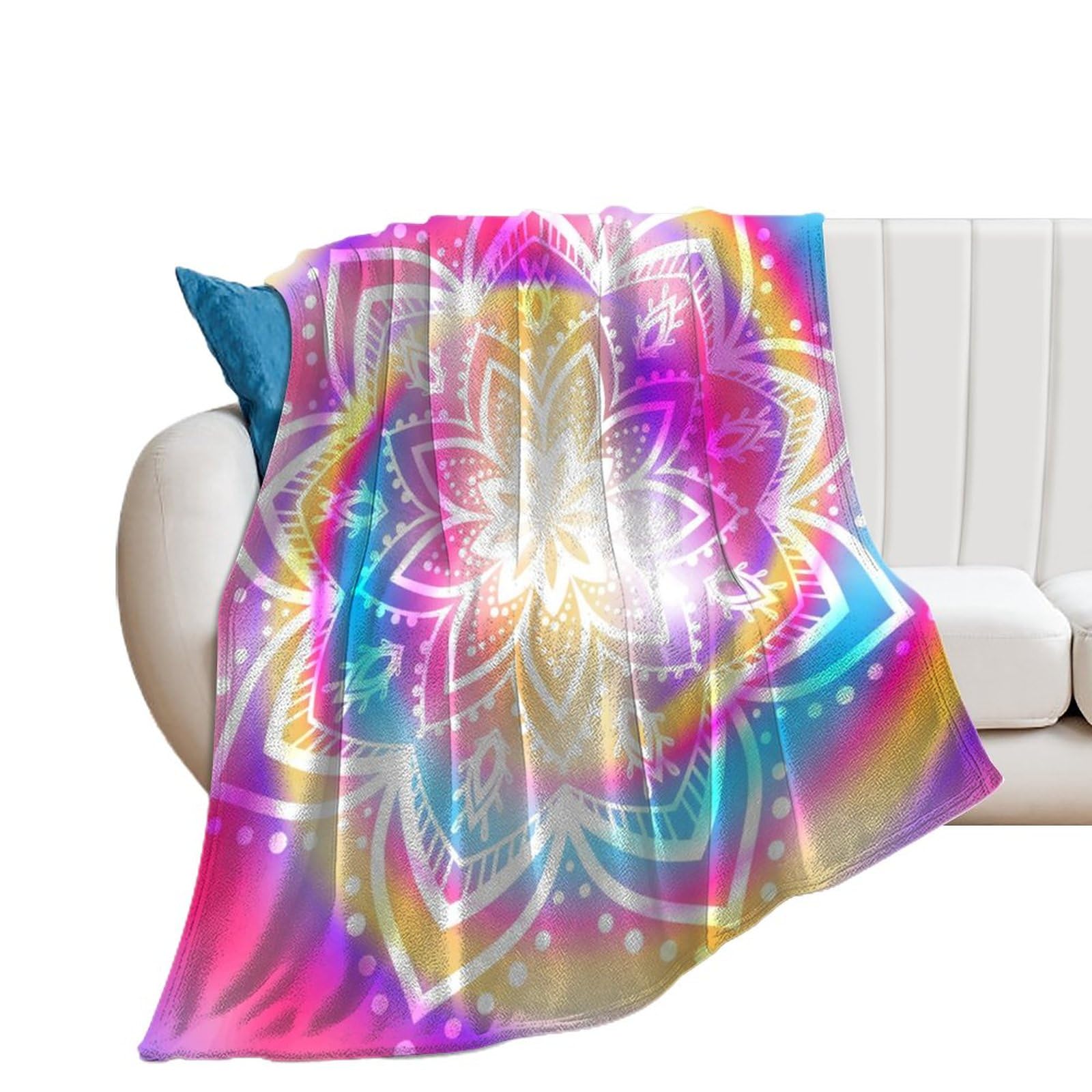 Couverture Polaire Mandala pour Soirée Cocooning sur le Lit