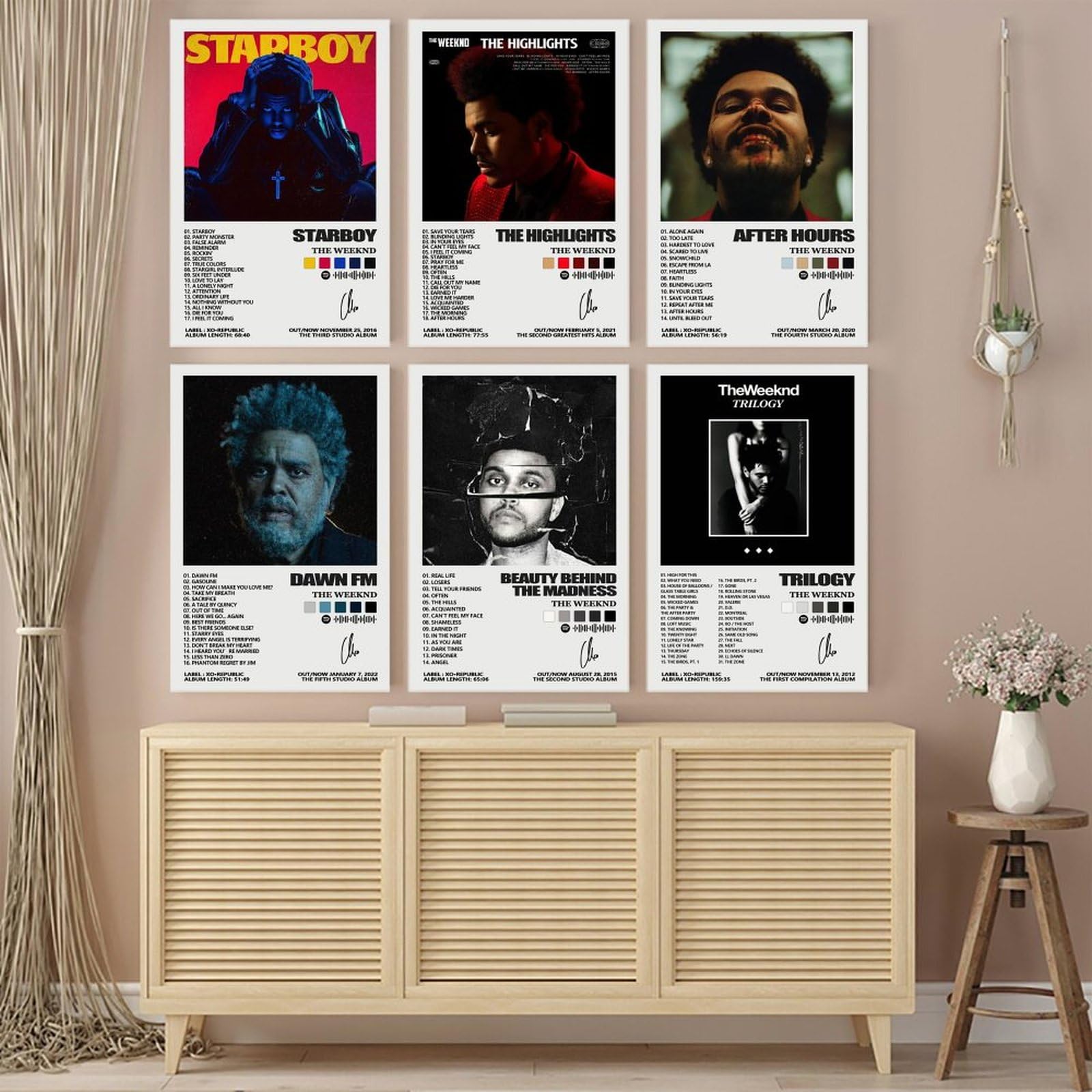 Yuagaiou A Set Of 6 The Weeknd Music Album Poster Wall Art Canvas Posters Room Decorative Aesthetic Poster Print Decor 08x12inch(20x30cm) Style - Image 3