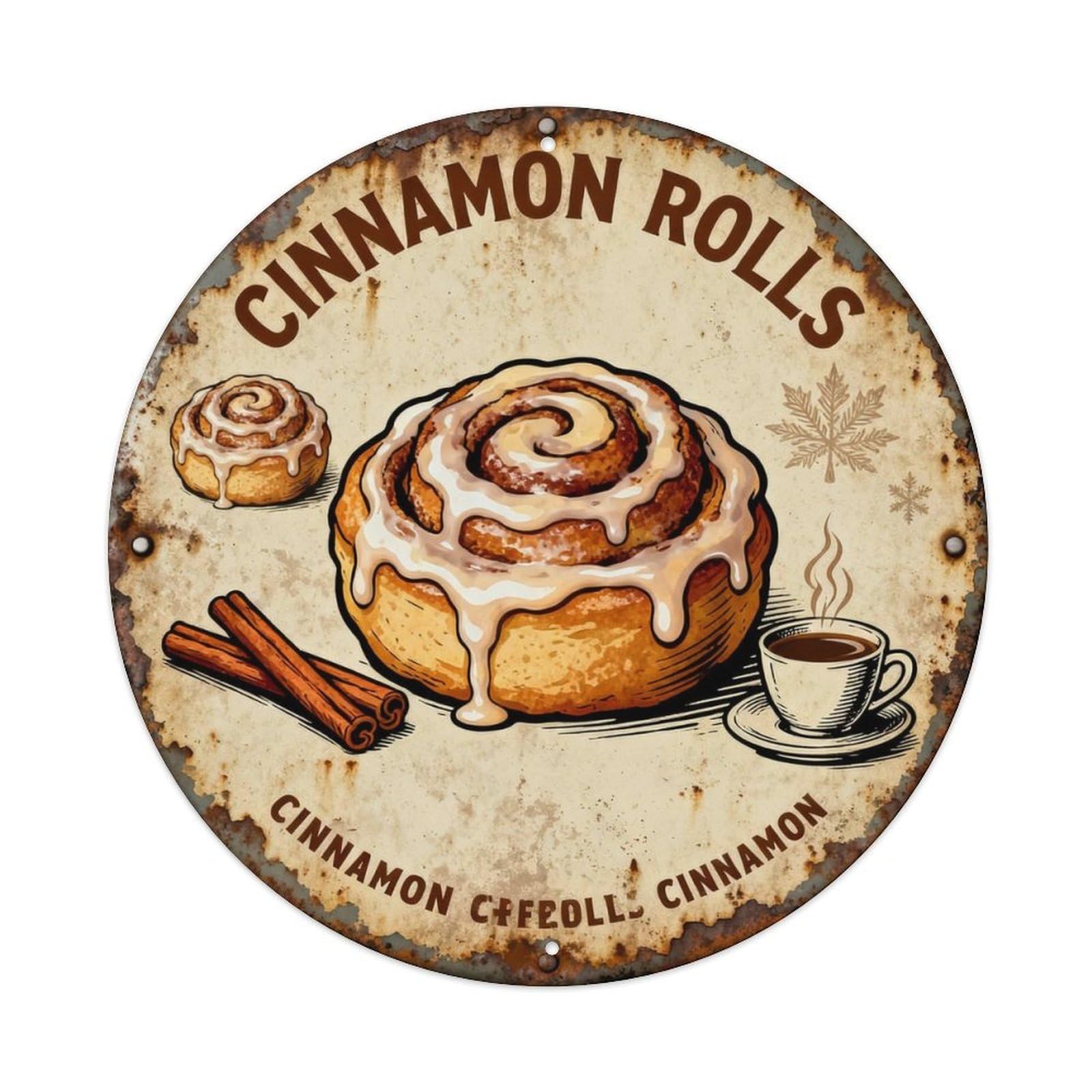 CINNAMON ROLLS Metal Tin Sign Plaque