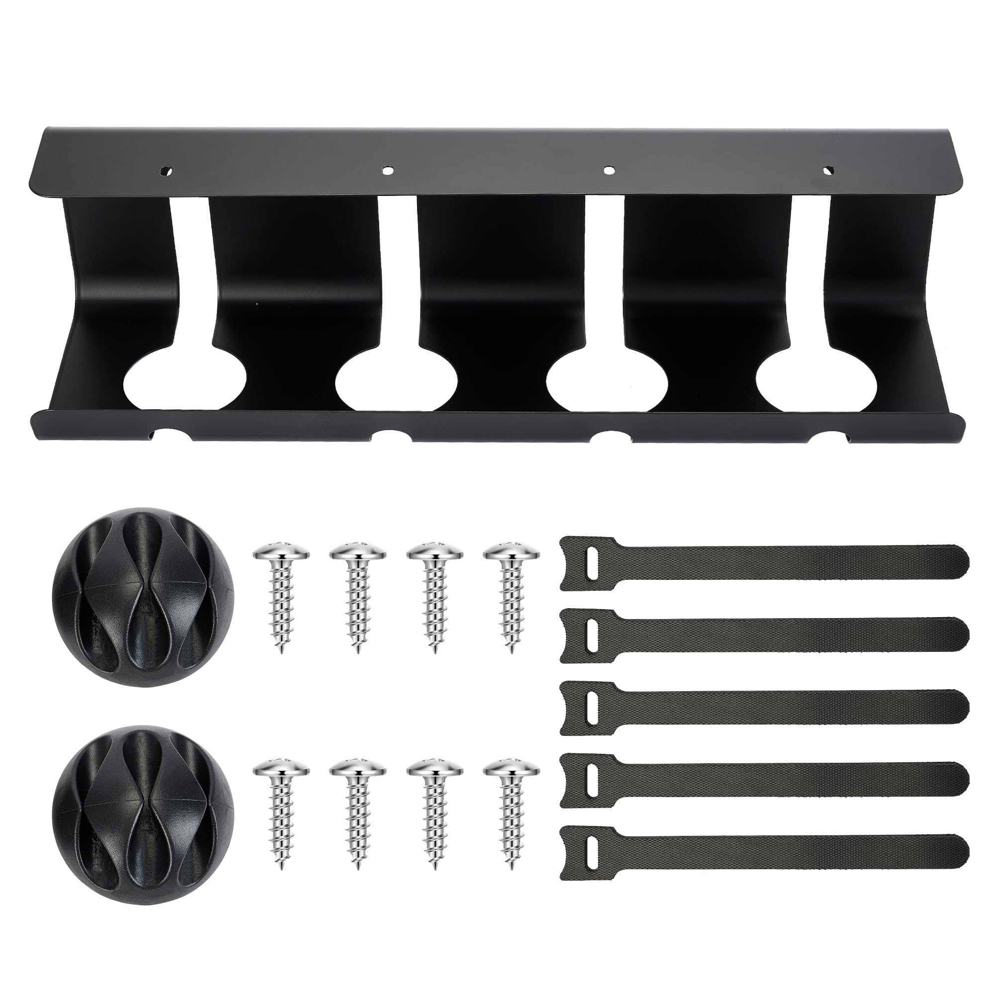 Desktop Metal Cable Management Tray 40x10x11cm - Multipurpose, Movable, No-Assembly Organizer - Modern Minimalist for Office Desks (Black)