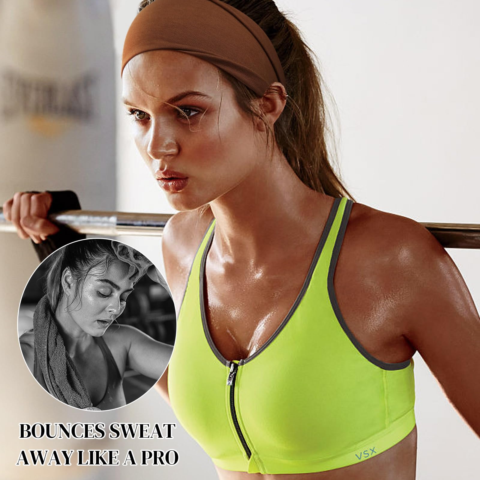 8 Pezzi Fascia Strette Per Capelli Donna, Fascia Elastica Capelli Bandana Donna Elastici Per Capelli Antiscivolo Da Sportiva Adatto Per Corsa, Yoga, Palestra