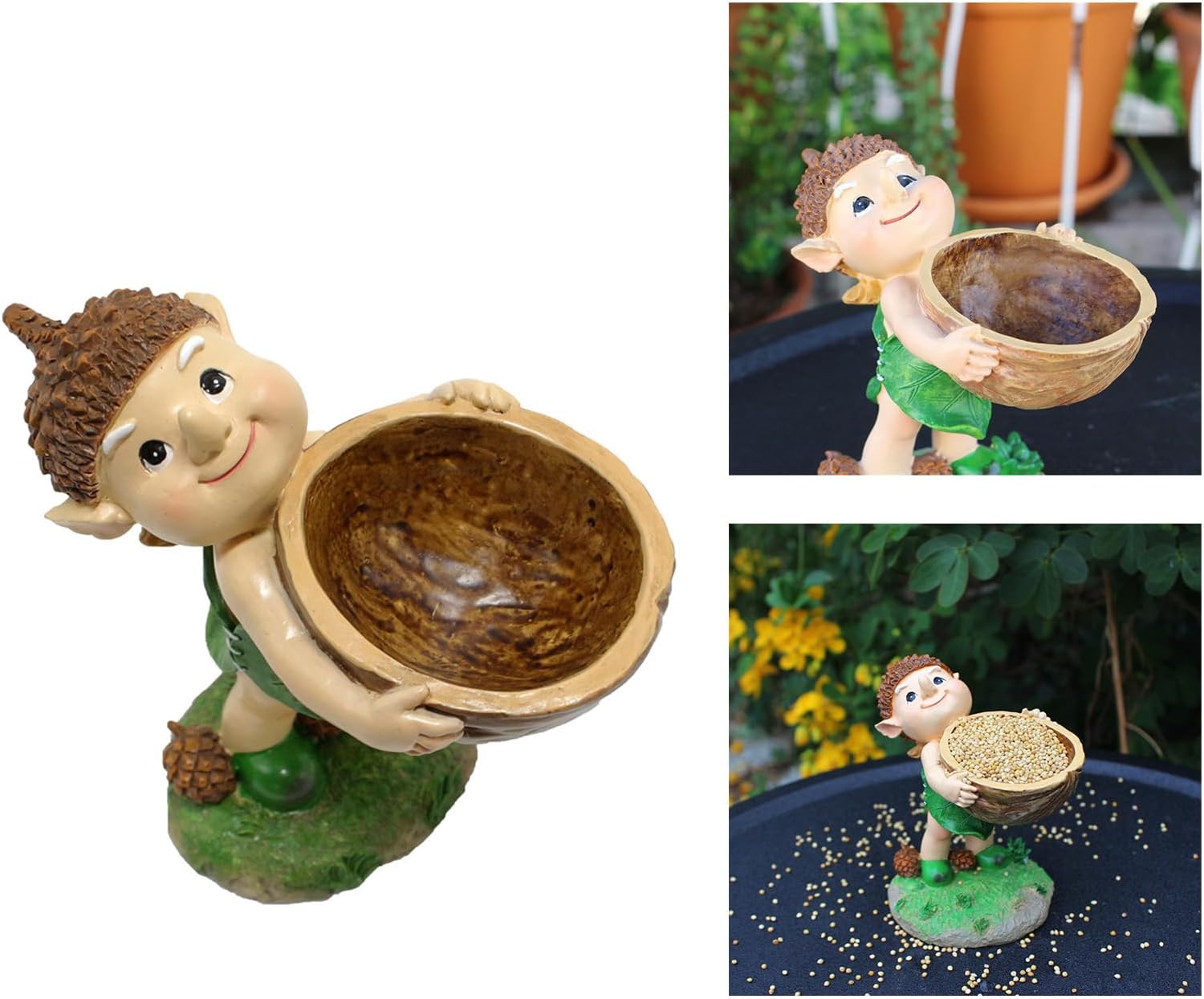 Bird Bath Figurine Accessory for Parrots and Budgerigar Feeding Station Small Tub Bowl Garden Sculpture Ornament