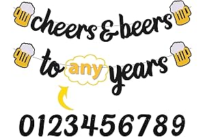 Cheers to XX Years Banner Happy Birthday Decorations for Men Women Black