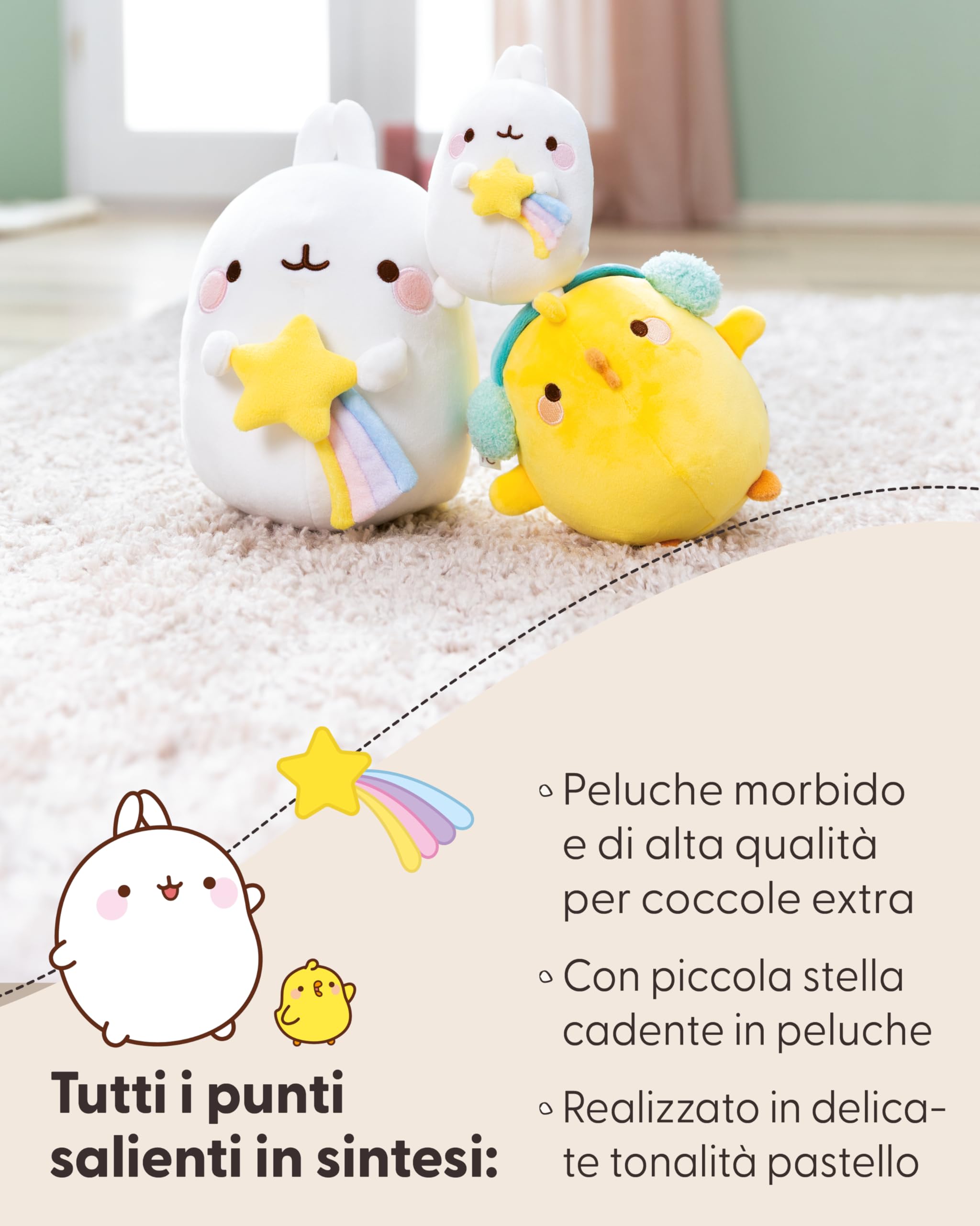 NICI Peluche MOLANG con Stella cadente 48 cm - Bianco