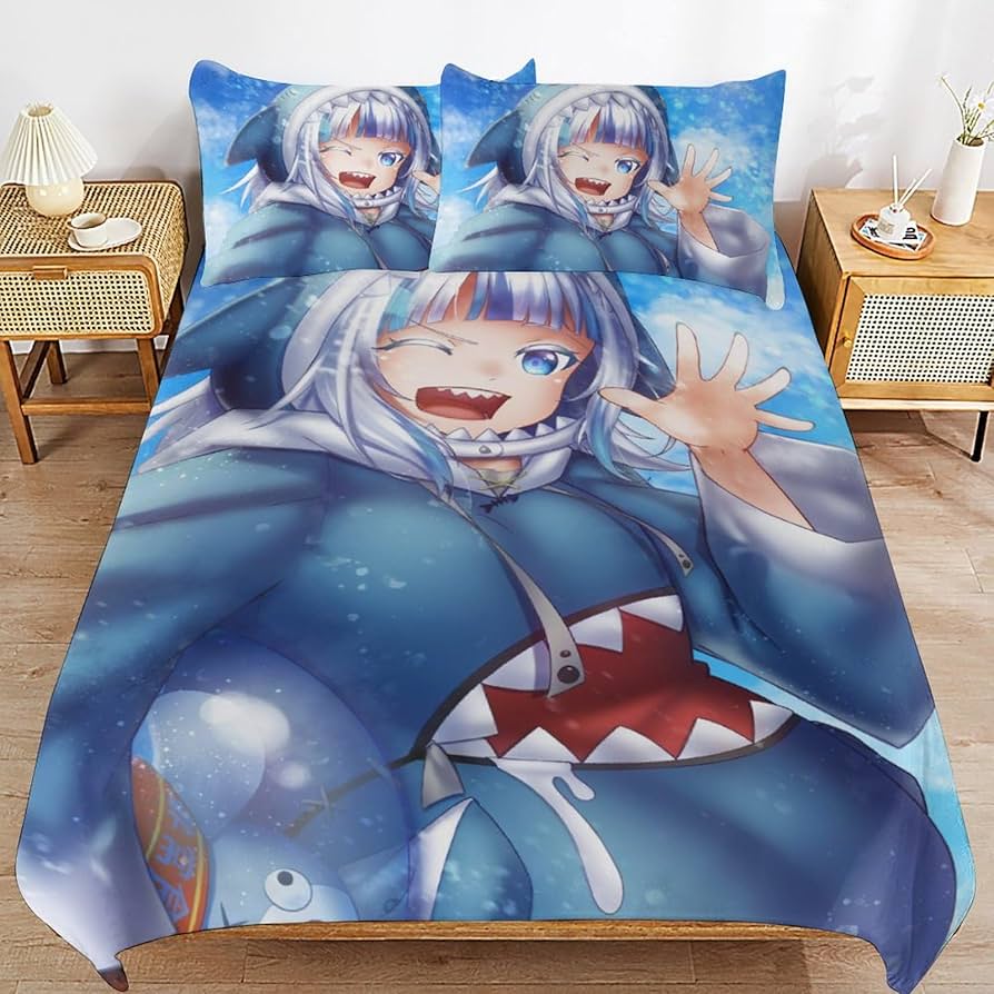 Amazon｜布団カバー 3点セット VTuber がうる・ぐら サメちゃん