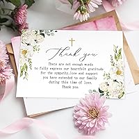 Vista 6 de AnyDesign 48 tarjetas de agradecimiento fúnebres con calcomanías, sobres, tarjeta de duelo con mensaje para servicio conmemorativo, seres queridos