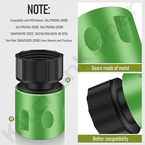 Miniatura 7 de KitchenKipper 490-900-M061 Kit de lavado de cubierta de cortacésped compatible con cortacéspedes y tractores MTD 2005 y posteriores, se adapta a