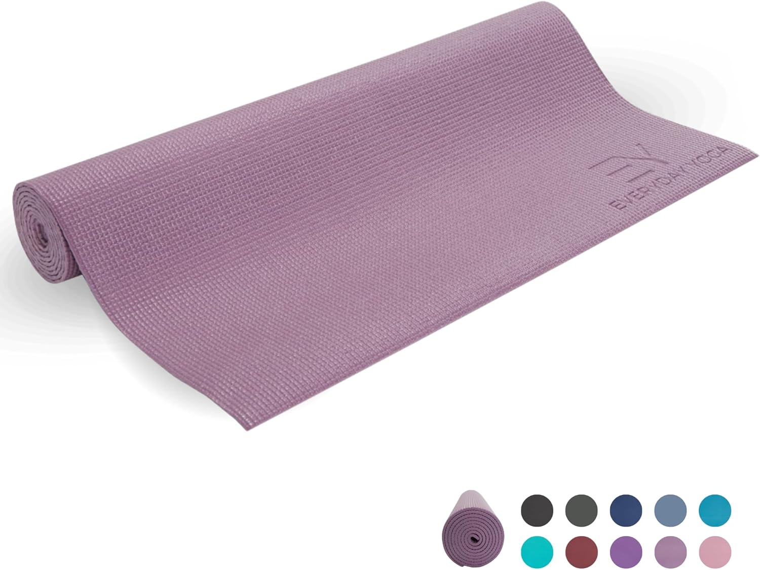 Everyday Yoga Deluxe Mat, Spacious 72x24 Non-Slip Yoga Mat for Comfortable Home Workouts, 3-5mm Extra Thick