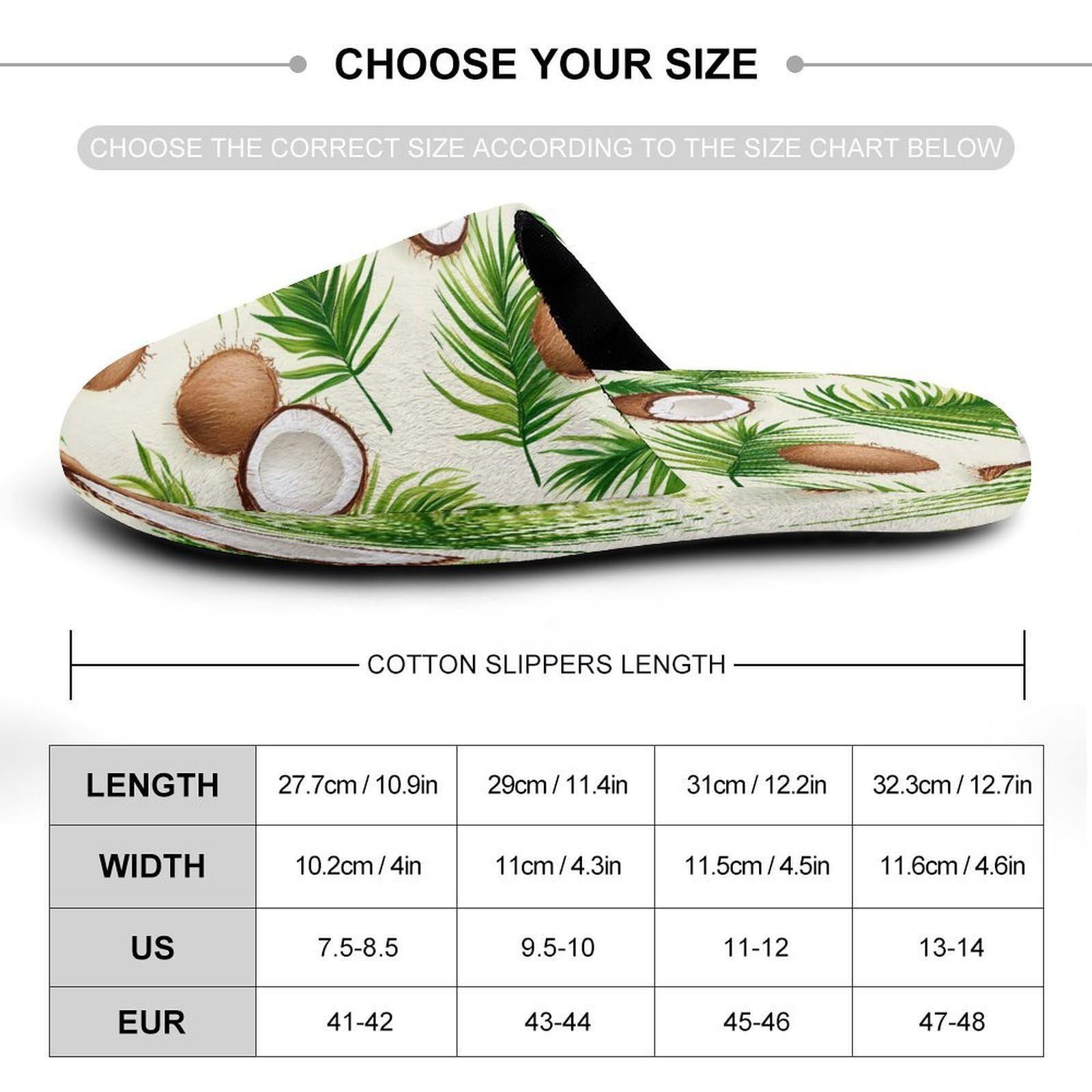 Pantofole da uomo con motivo di cocco palme in memory foam scarpe da casa leggere pantofole lavabili