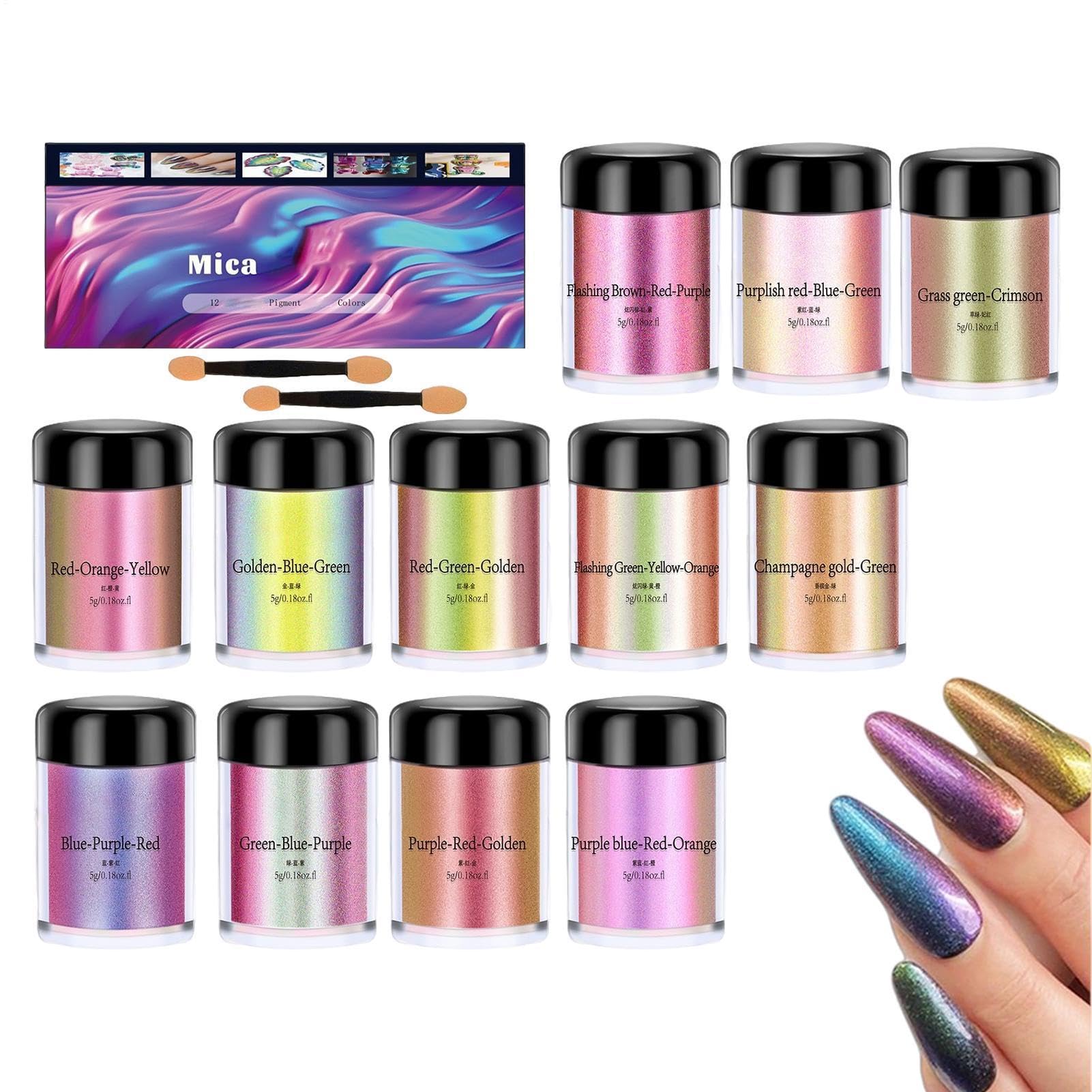Glimmerpulver Set 12 Flaschen Kosmetik