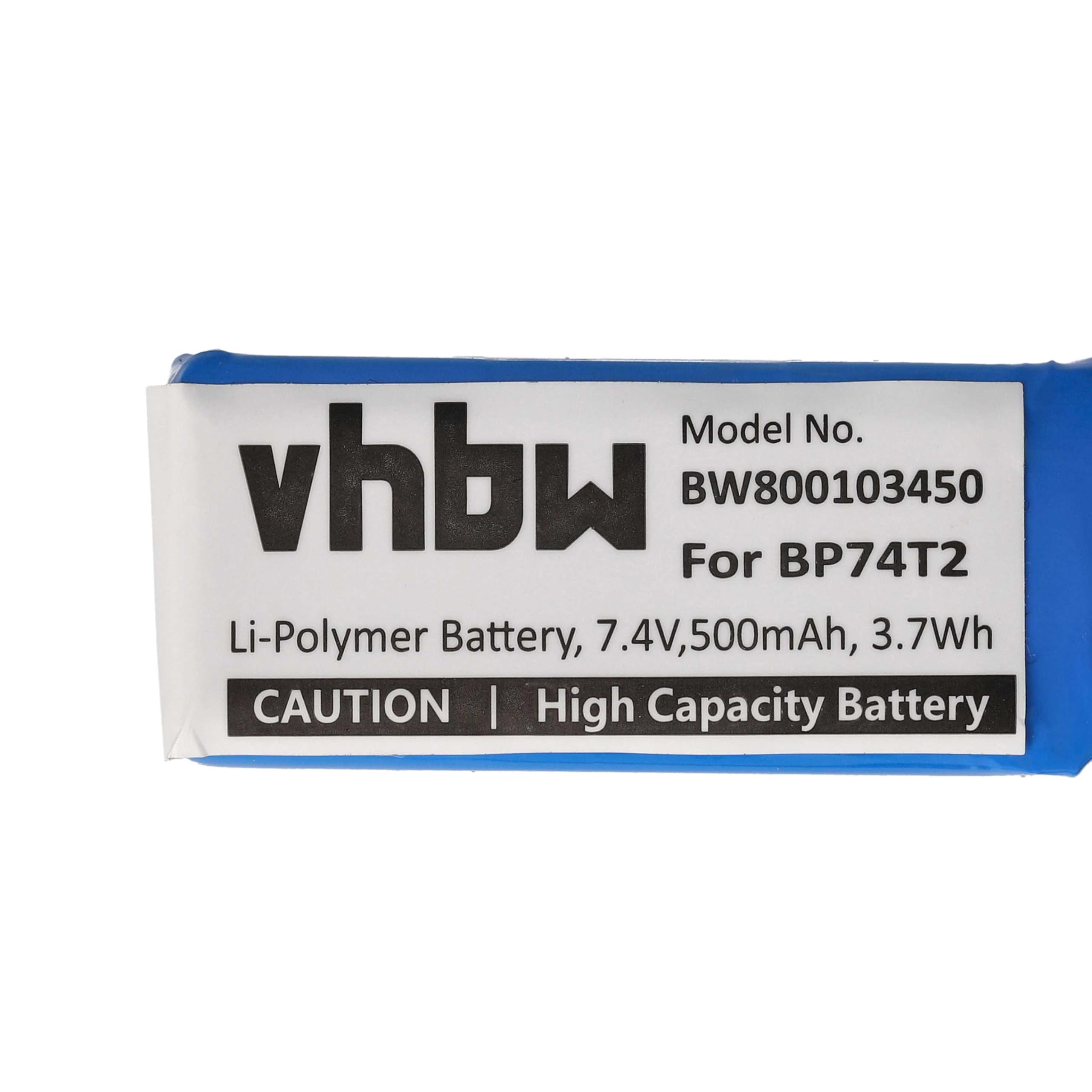 vhbw batteria compatibile con Dogtra 2302NCP, 2302NCP Transmitter trasmettitore portatile per collare per cani (500mAh, 7,4V, Li-Poly)