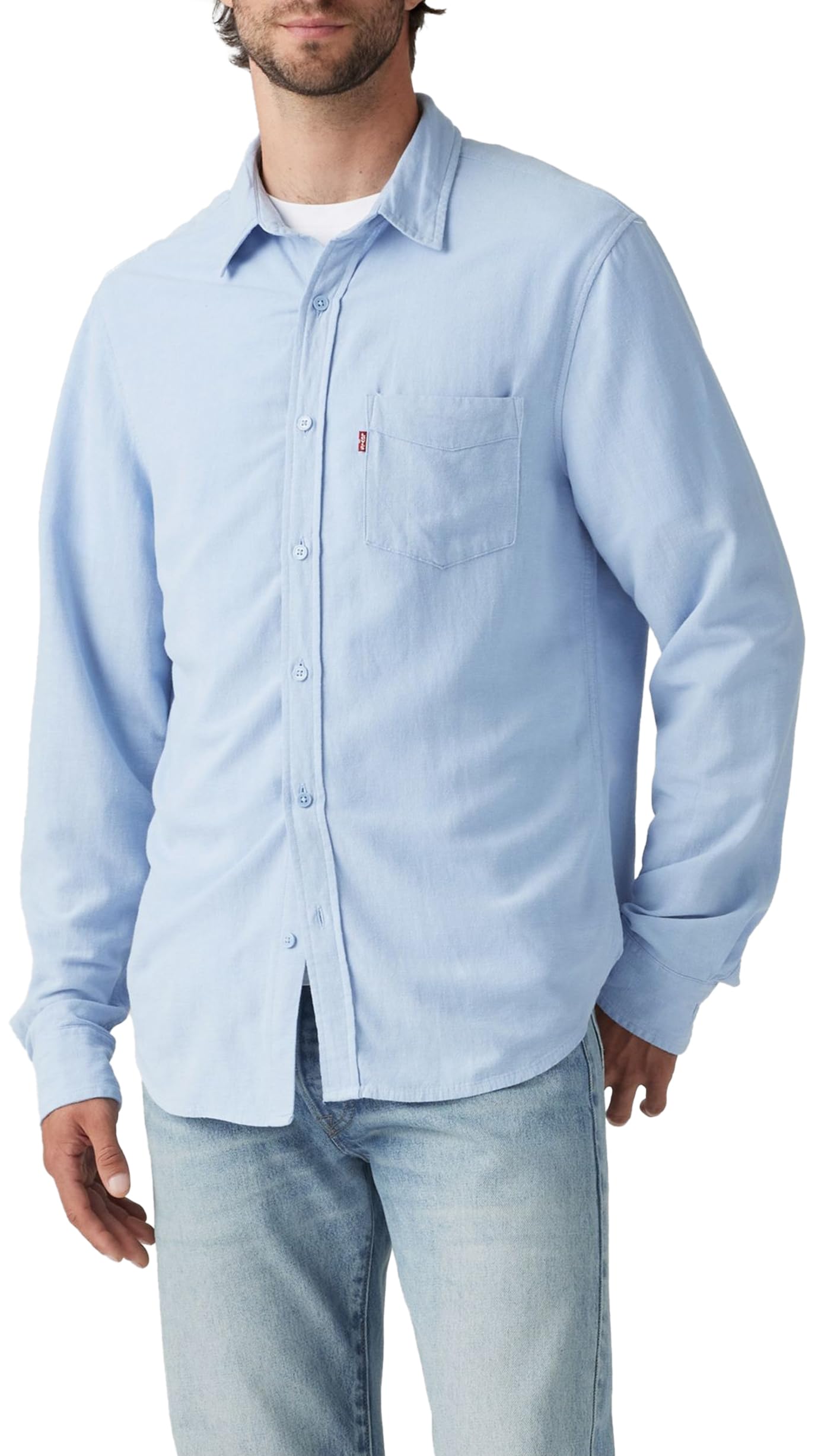 Levi's Men's Sunset 1-Pocket Standard Shirt, Chambray Blue, M
