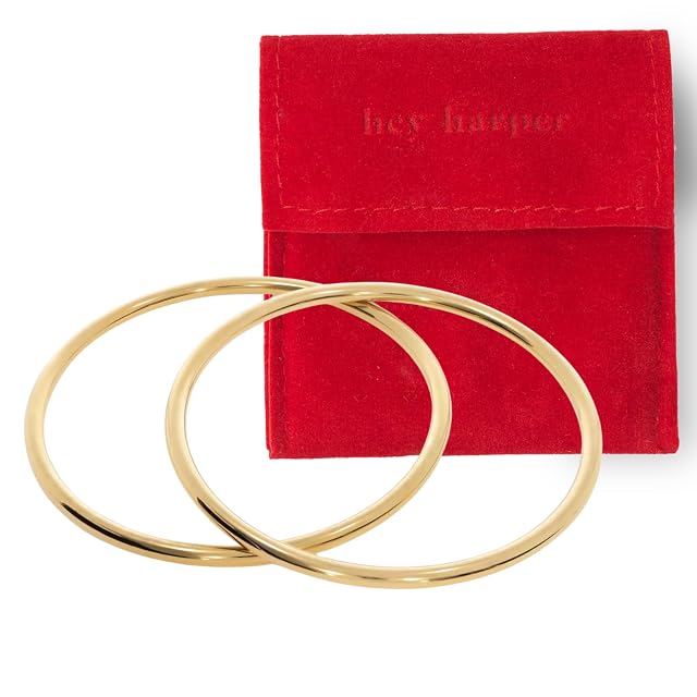 Hey Harper Gold Cuff Bracelet - Bangle Trendy Chunky Non Tarnish Gold Cute Stackable Waterproof Bracelet - Gift