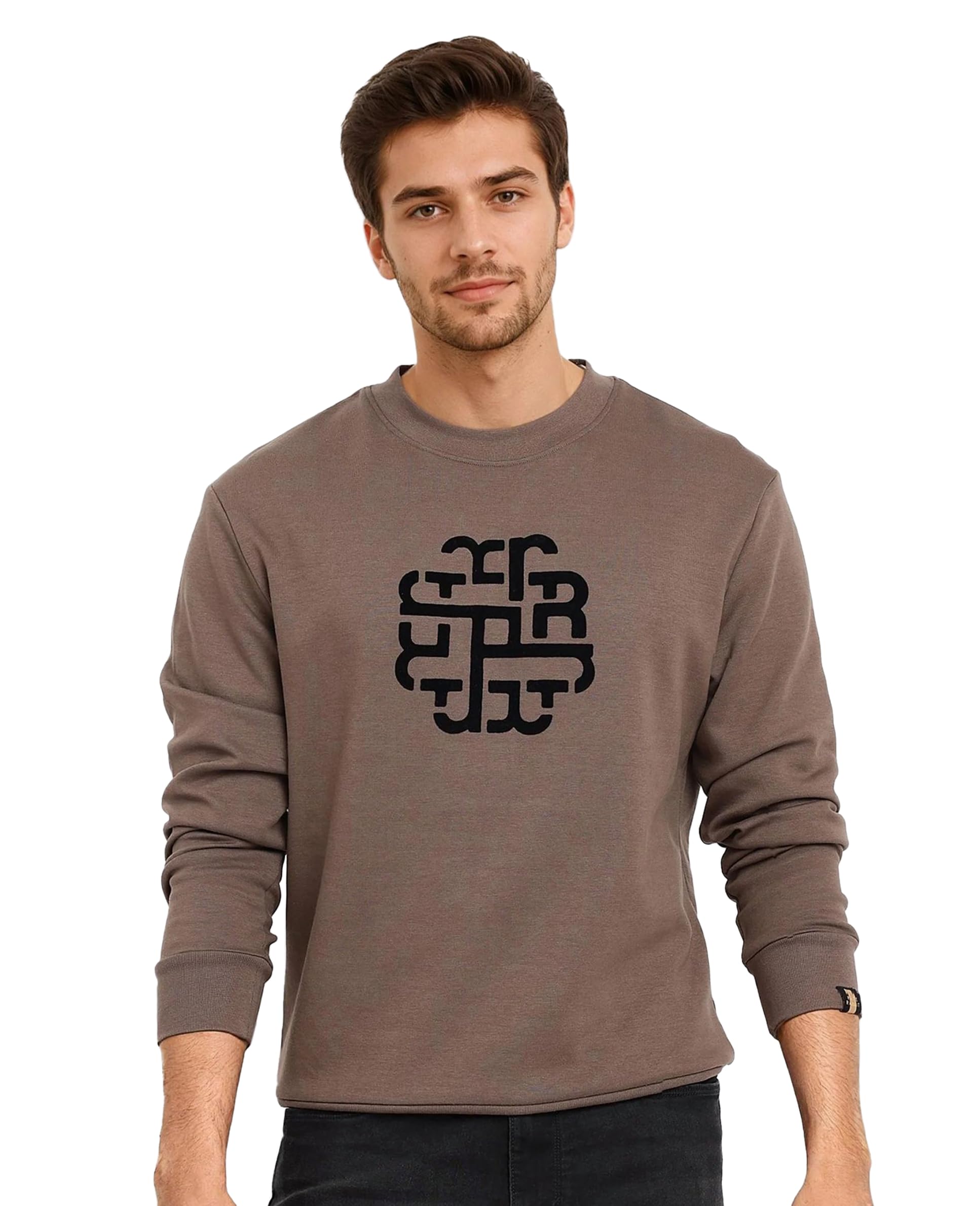 rare rabbit Men's Toxon Regular Fit Graphic Cotton Blend Crew Neck Sweatshirt-picture-41
