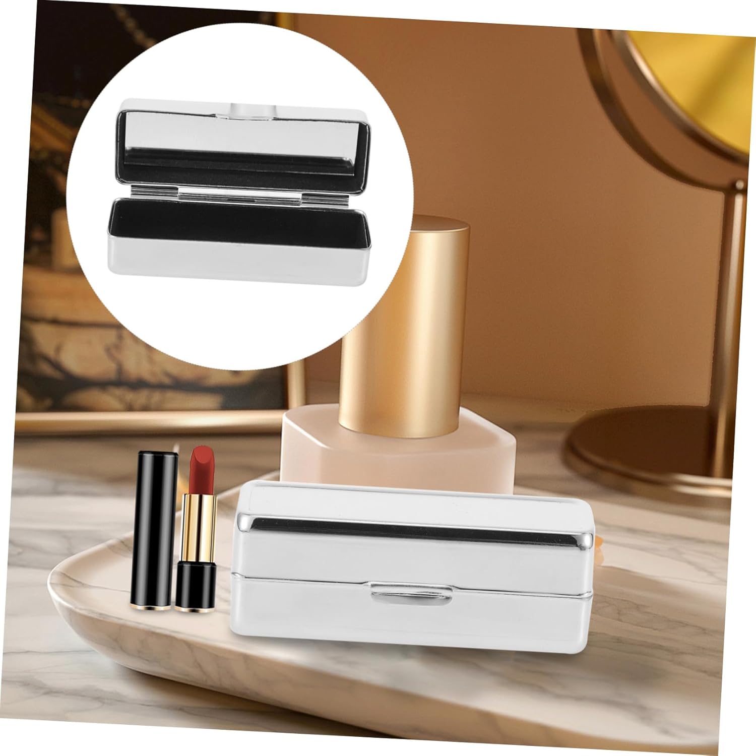 3sets Cosmetic Storage Case Lipstick Holder Organizer Makeup Organizer Box Lip Case 2pcs*3