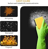 Vista 5 de Tapetes ignífugos para parrilla, 24 x 31 pulgadas, resistentes al calor, para parrilla de mesa al aire libre, protege tu mesa de parrilla al aire