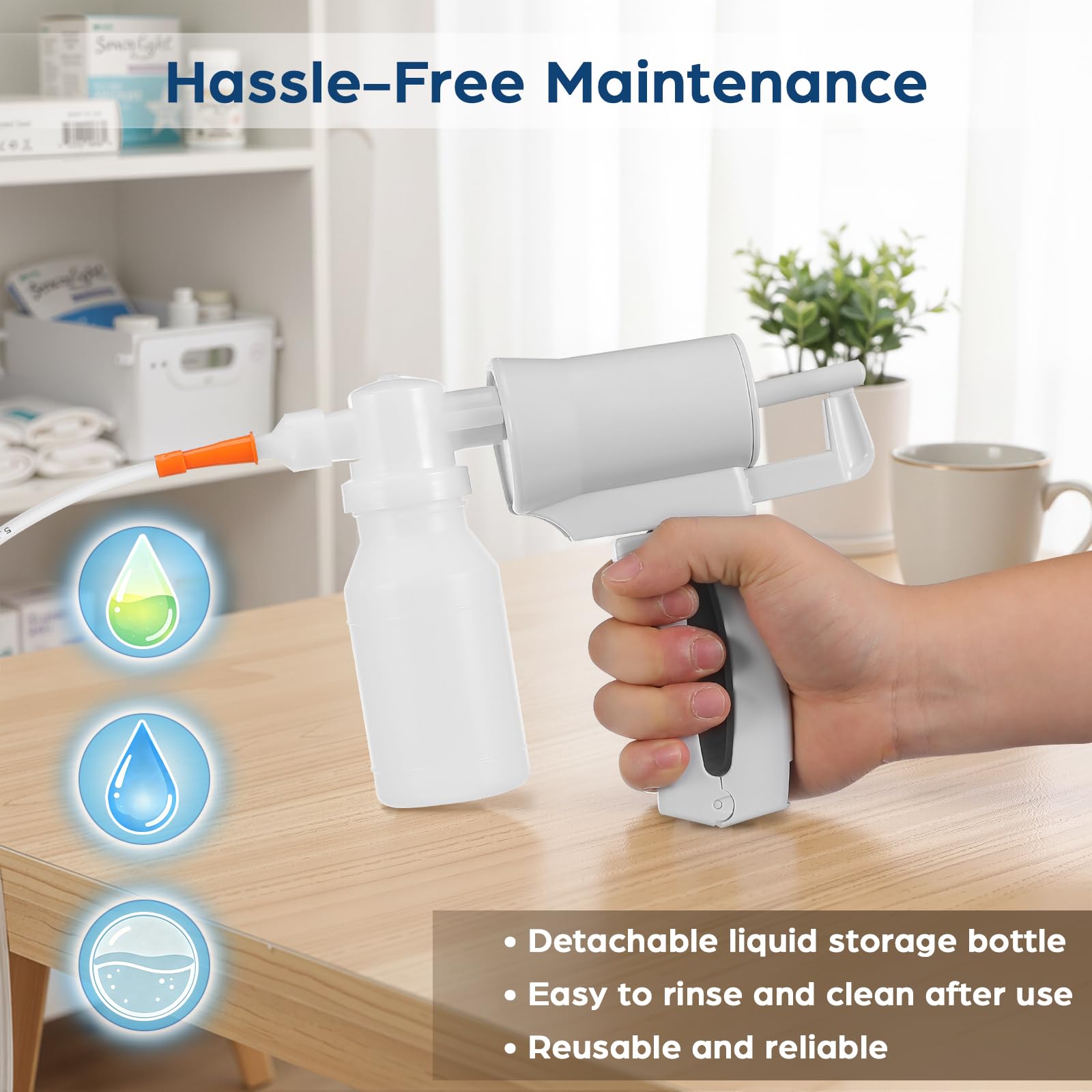 iplusmile Aspirador de esputo de mano, máquina de succión manual de flema, dispositivo de succión de tubo de esputo para el hogar, fácil de usar y transportar