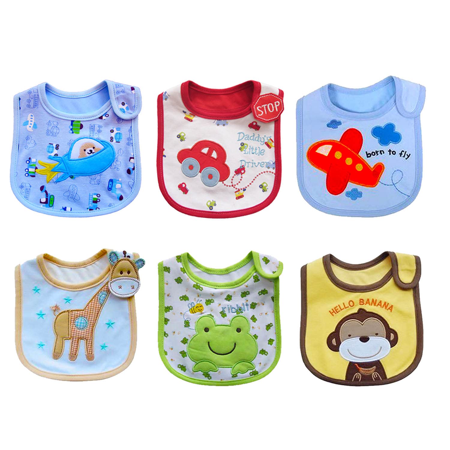 12 Bavaglini In Spugna Di Cotone Per Neonato Unisex – Impermeabili E Assorbenti Con Chiusura A Strappo, 30x20 Cm, Regalo Baby Shower