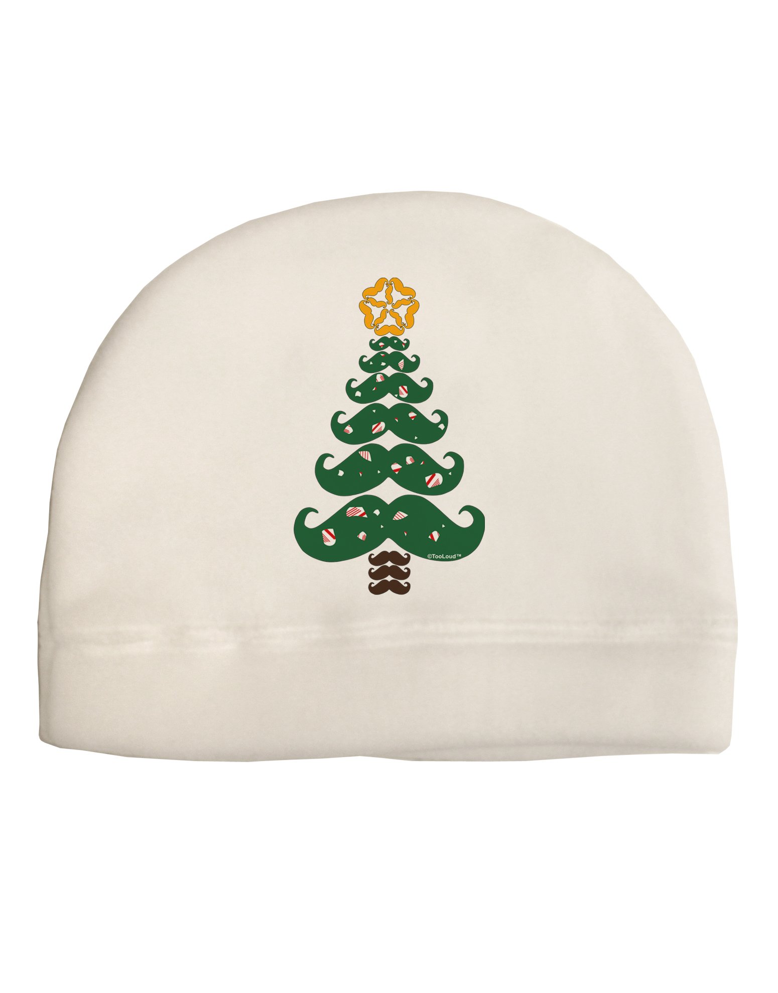 TOOLOUD Mustache Christmas Tree Child Fleece Beanie Cap Hat White