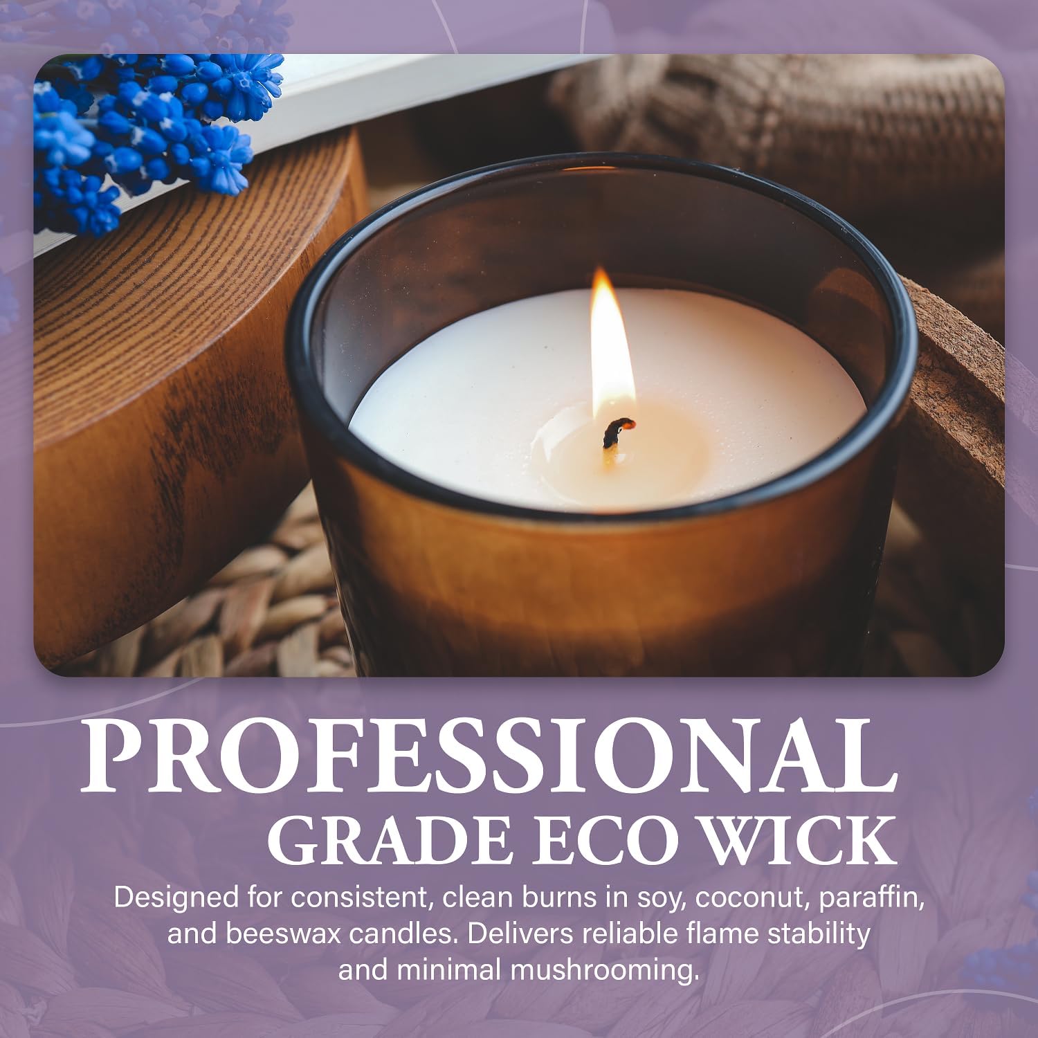 ECO 10 | 6 Inch Candle Wicks, 50 Count Pre-Waxed Pre-Tabbed