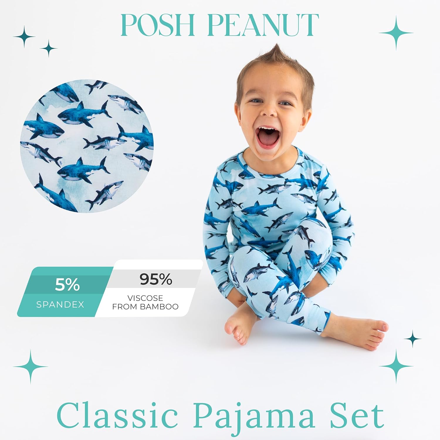 Posh Peanut Boys Pajamas - PJs for Kids Made of Soft Viscose from Bamboo, Long Sleeve Toddler PJs & Matching Boys Pajama Sets - Image 2