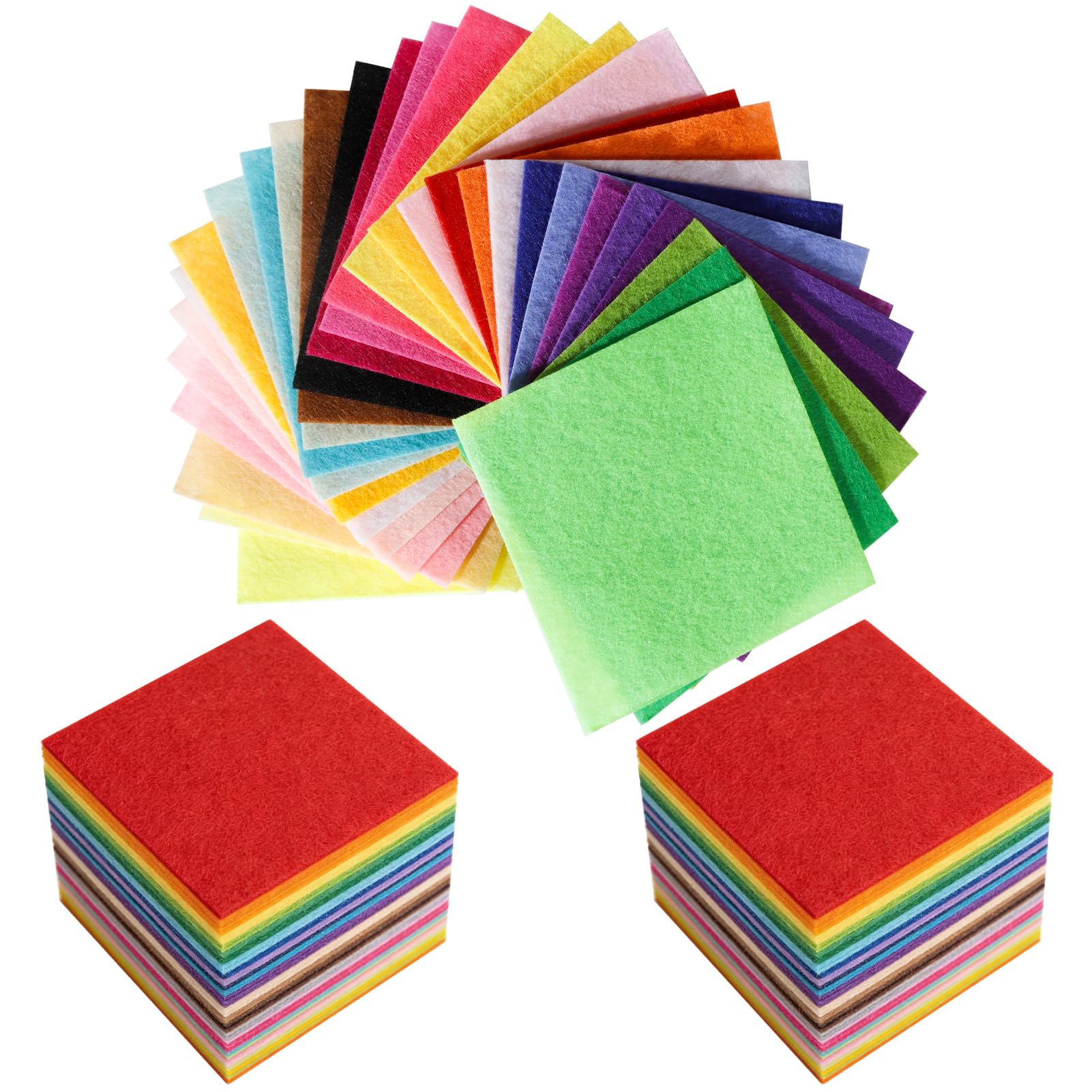 90 PCS Polyester Felt Fabric Squares Felt Sheets for Crafting Coloured Felt Soft 10 x 10 cmCraft Sets for Crafts Projects Felts, DIY Crafting Sewing, Patchwork Arts, Colorful