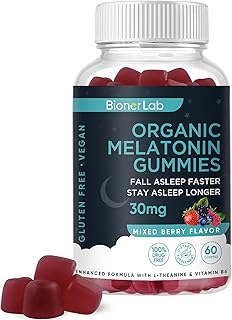 Melatonin Gummies (30mg) Enhanced with L-theanine & Vitamin B6 for Adult Women Men - Extra Strength Chewables Calm Gummy - Gluten Free