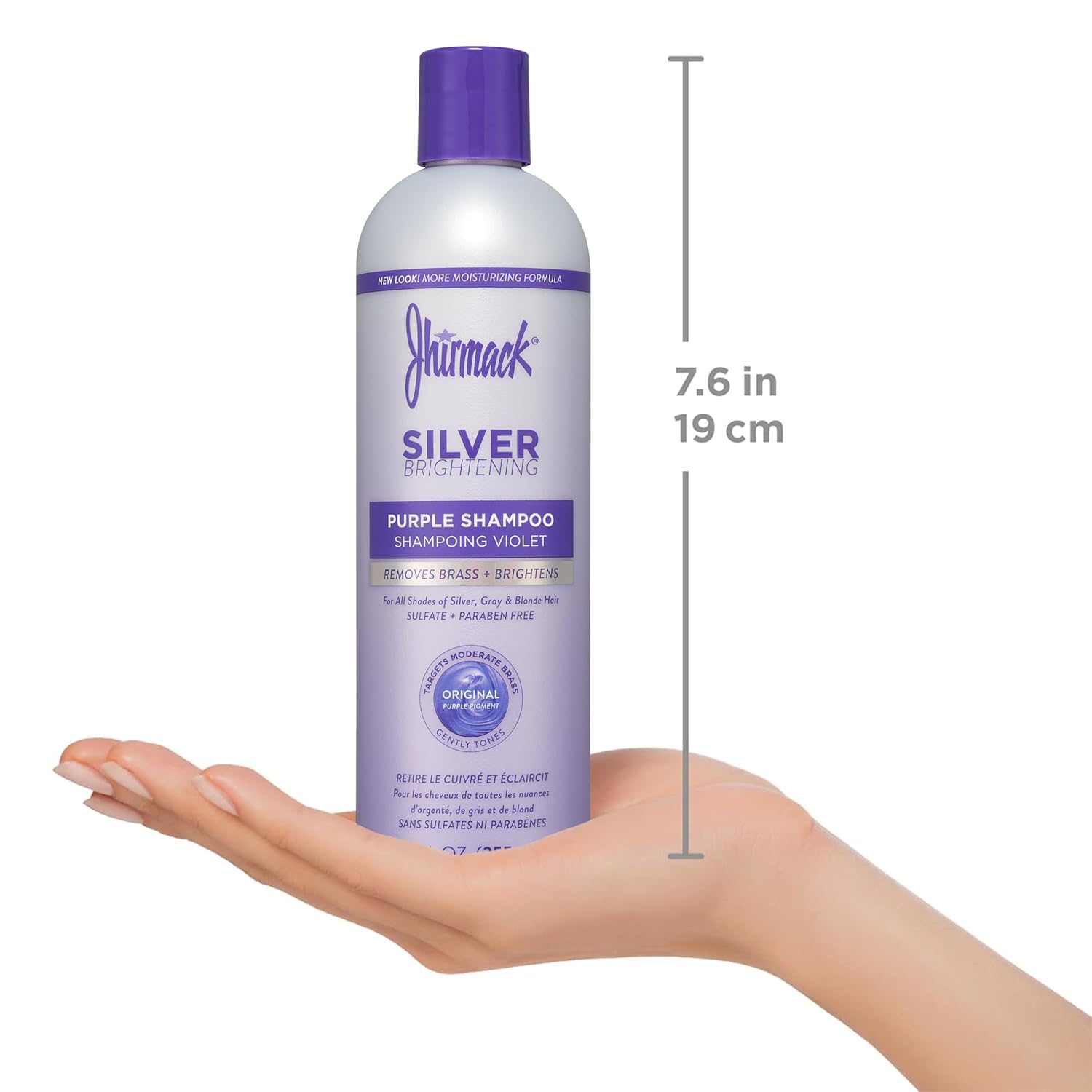 Jhirmack Silver Brightening Purple Shampoo Set of 4 for all types of silver, grey, and blonde hair