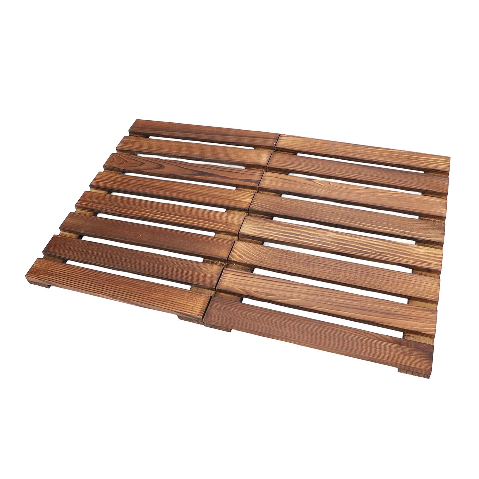 Alfombrilla de Madera para Suelo, Alfombrilla de Ducha de Madera Plegable, Alfombrilla de Baño Antideslizante con 14 Pies Antideslizantes, Alfombrilla para Suelo Interior y