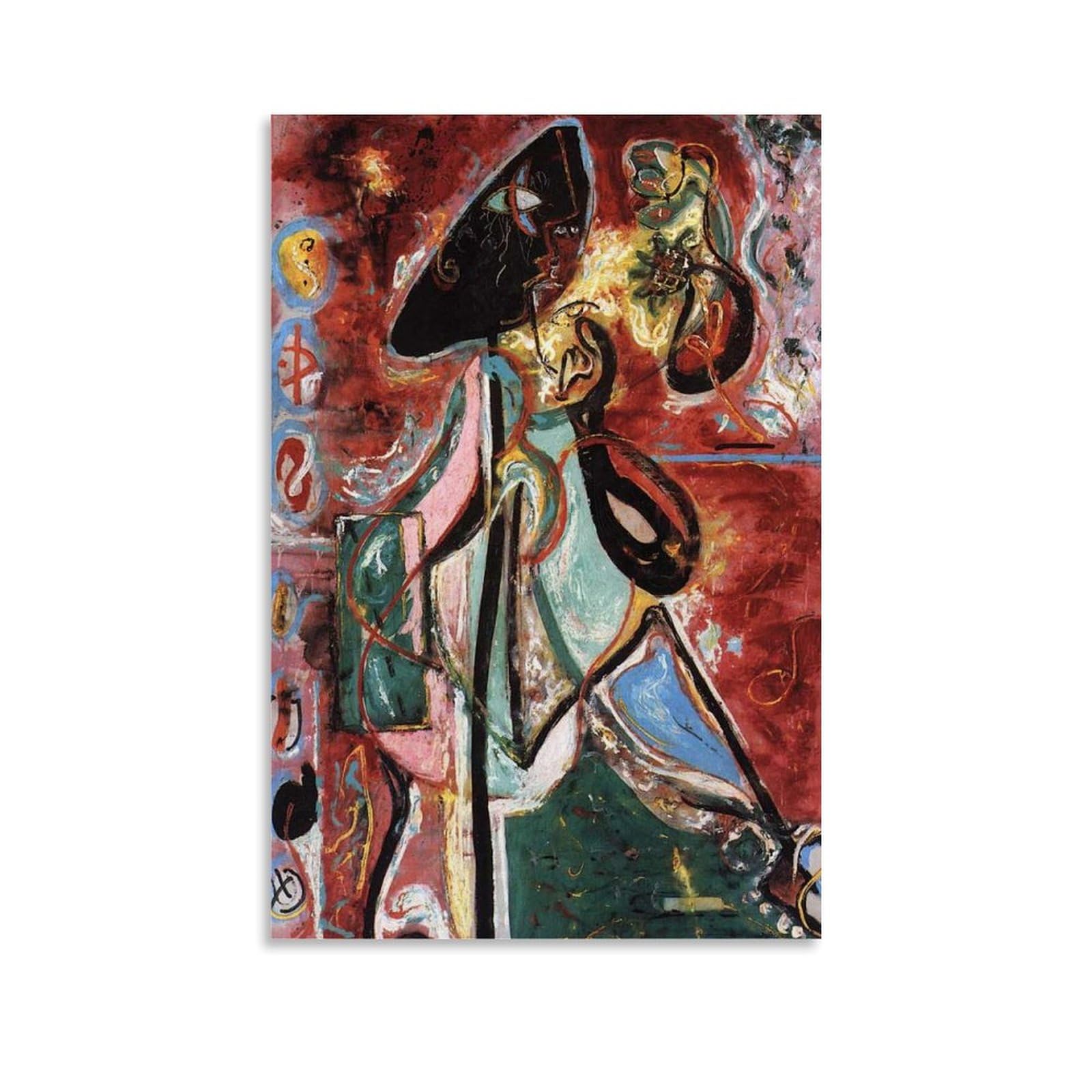 Xuxuecc Unframe Jackson Pollock Wall Art Prints Paintings Poster Abstract Famous The Moon Woman Room Aesthetic Print Art Wall Painting Canvas Modern Bedroom Decor 24X36inch(60X90cm)