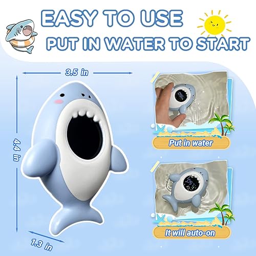 Miniatura 4 de Termómetro de baño para bebé, termómetro de agua de lectura instantánea Fahrenheit con pantalla LED, advertencia de temperatura, juguete flotante de