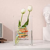 Personalized Book-Shaped Acrylic Vase - Custom Flower Holder for Book Lovers, Bookshelf Decor & Unique Gifts