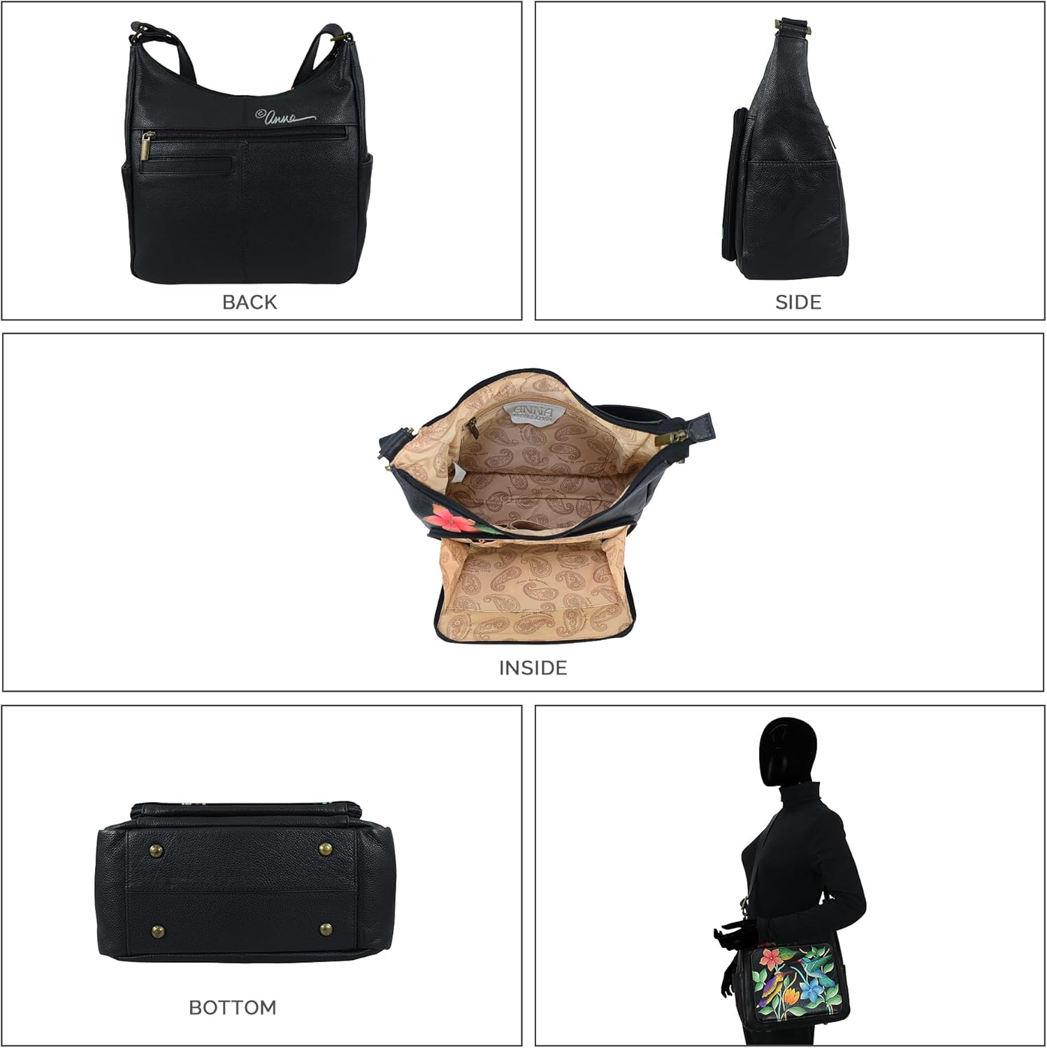 Anna By Anuschka Womens Zip-top Multi-compartment Tall Organizer Genuine Leather - Image 3