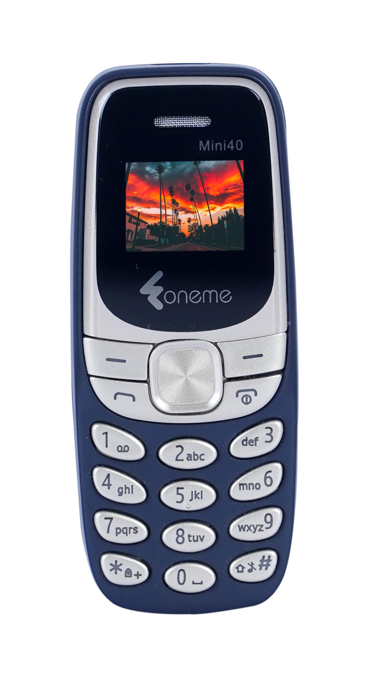 foneme mini40 finger size dual sim |keypad mobile| with 0.66" display| bt dialer | finger phone| voice changer | auto call recording |long lasting battery |fm | feature phone | blue
